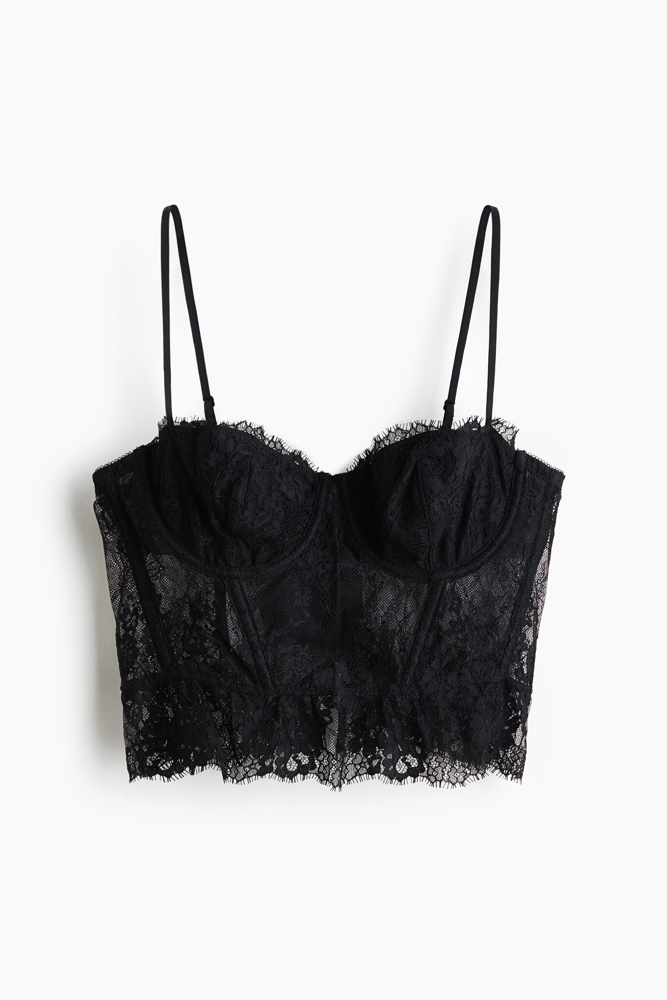 Bustier i blonde - Sort