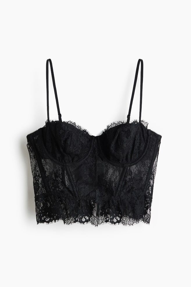 Lace bustier - Negro - 1