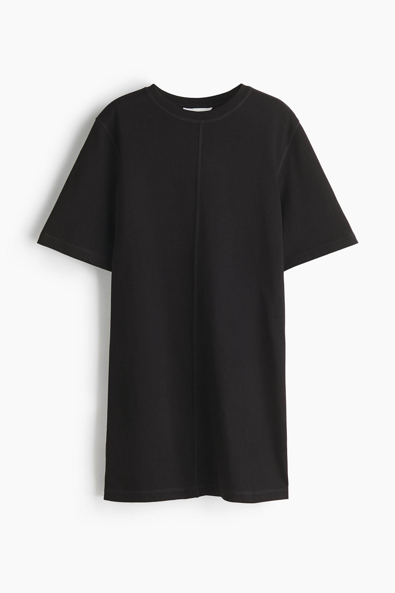 Cotton T-shirt dress - Black/Dark brown - 1
