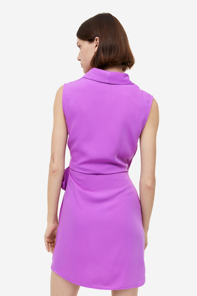 Blazer wrap dress - Purple/Black/White - 4