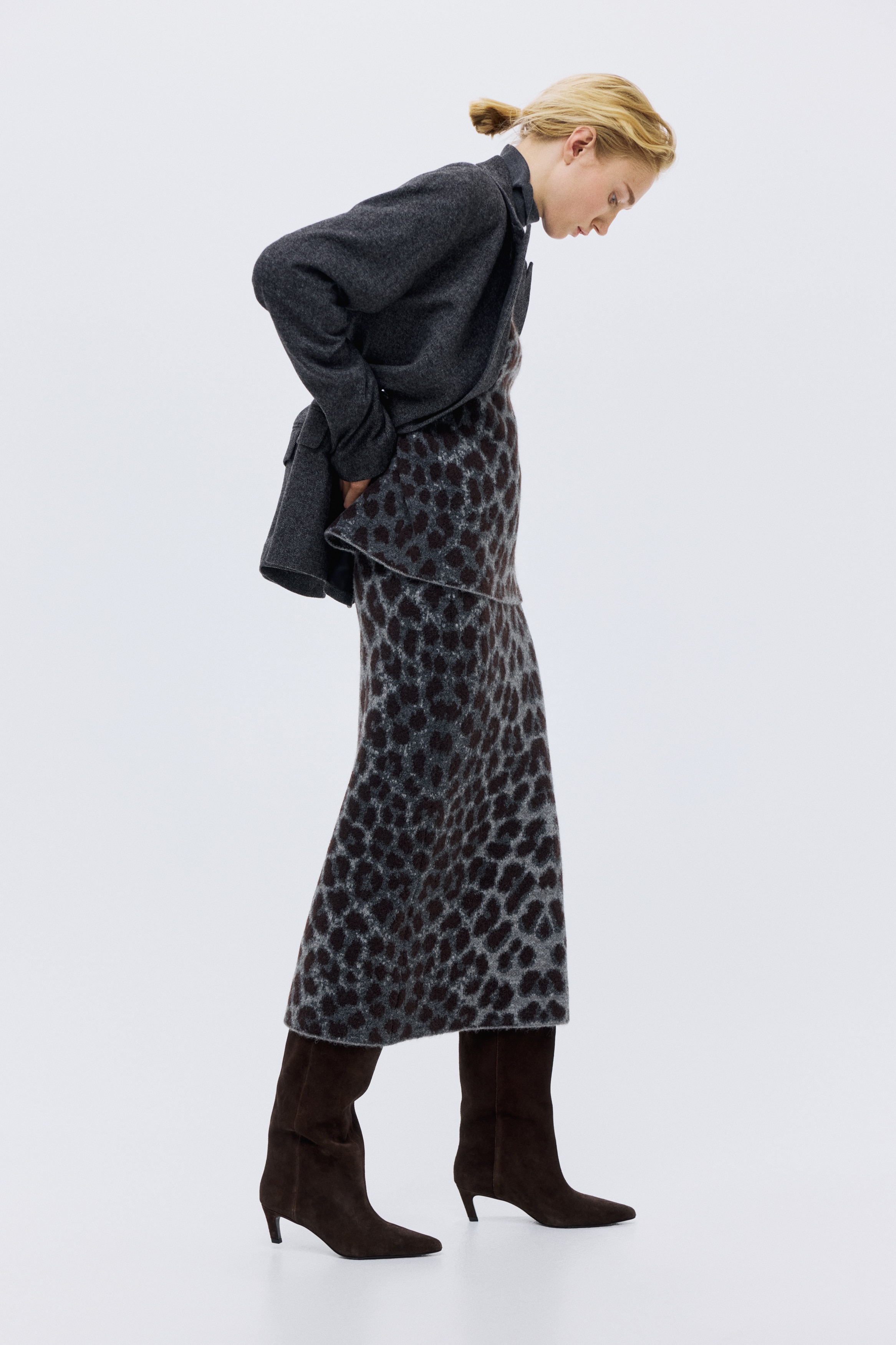 Jacquard-knit skirt