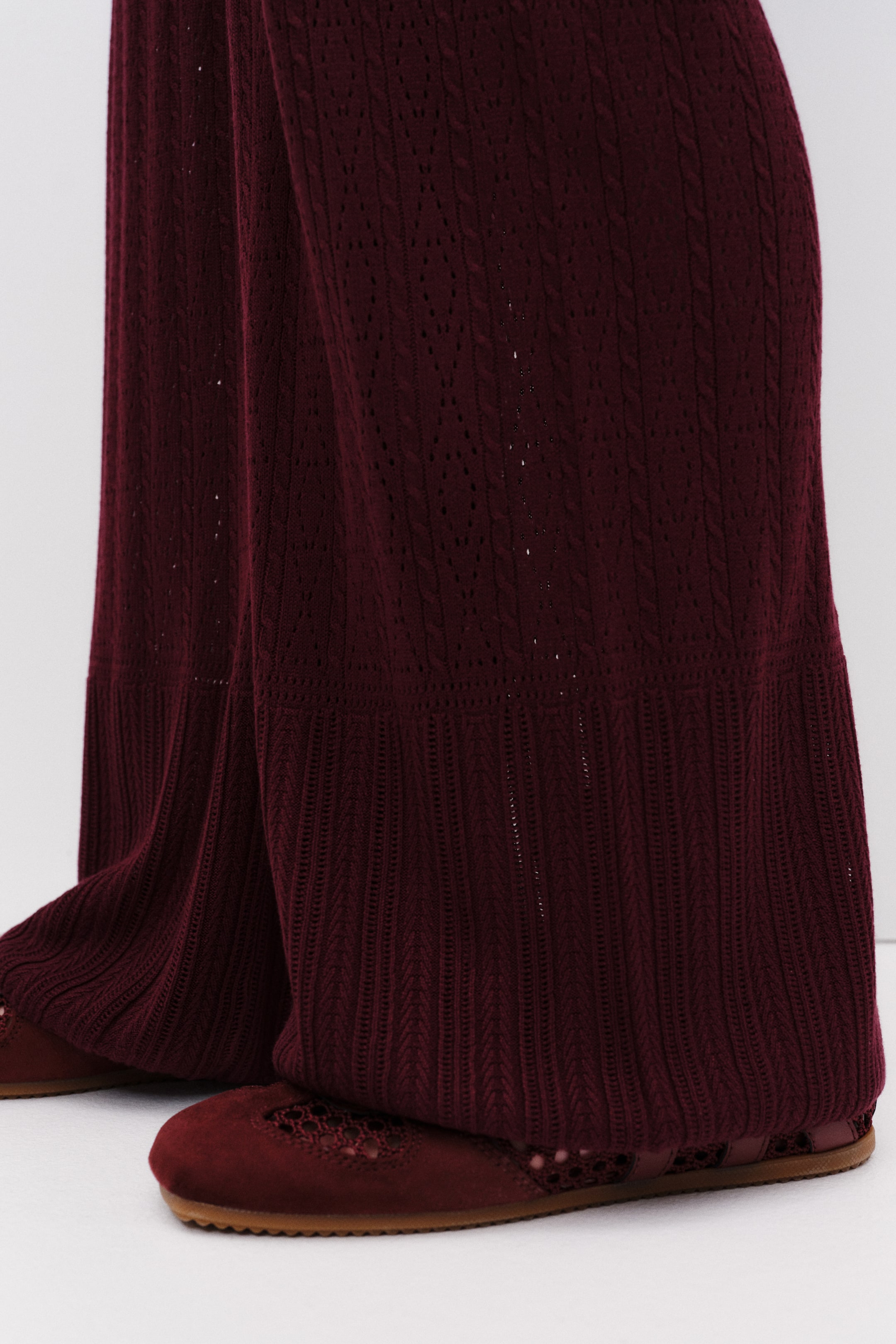 Pointelle-Knit Pants