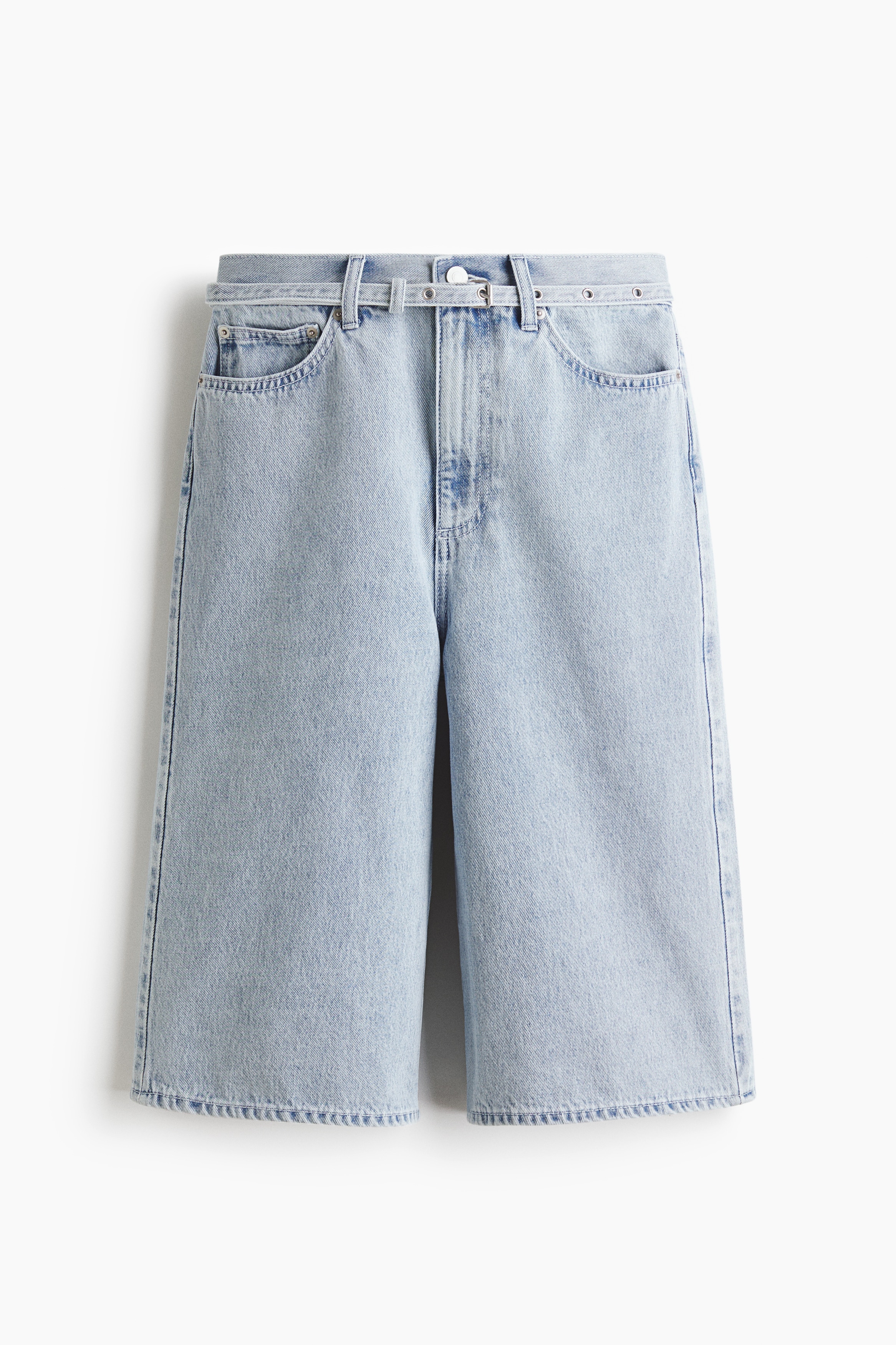 ベルテッドバミューダパンツ - ライトデニムブルー