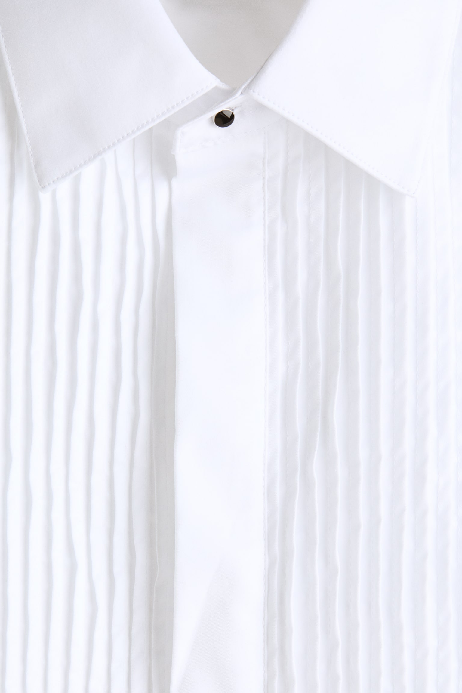 Мужская рубашка H&M Slim-Fit Pima Cotton Tuxedo, цвет: Белый — фото 2