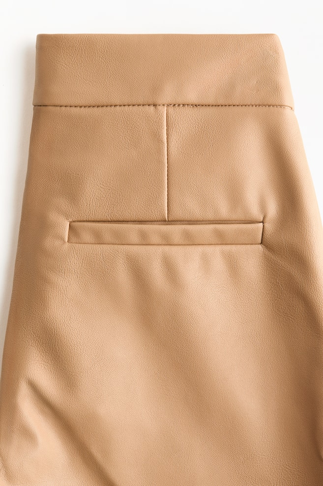 Bootcut Coated Pants - Beige - 6