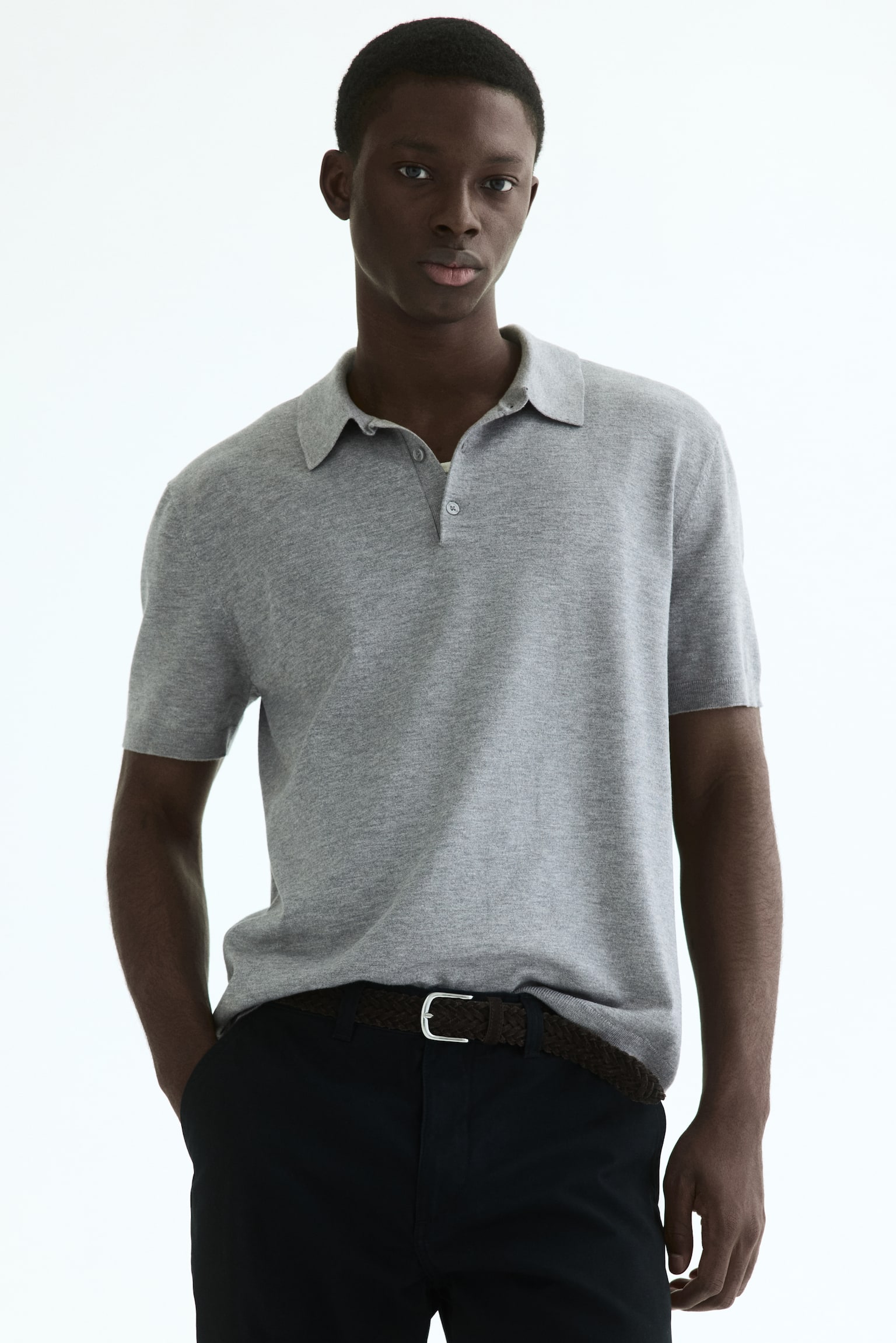 Regular Fit Polo shirt - Grey marl/Dark blue/Striped/Light dusty blue/Dark brown/Cream - 1