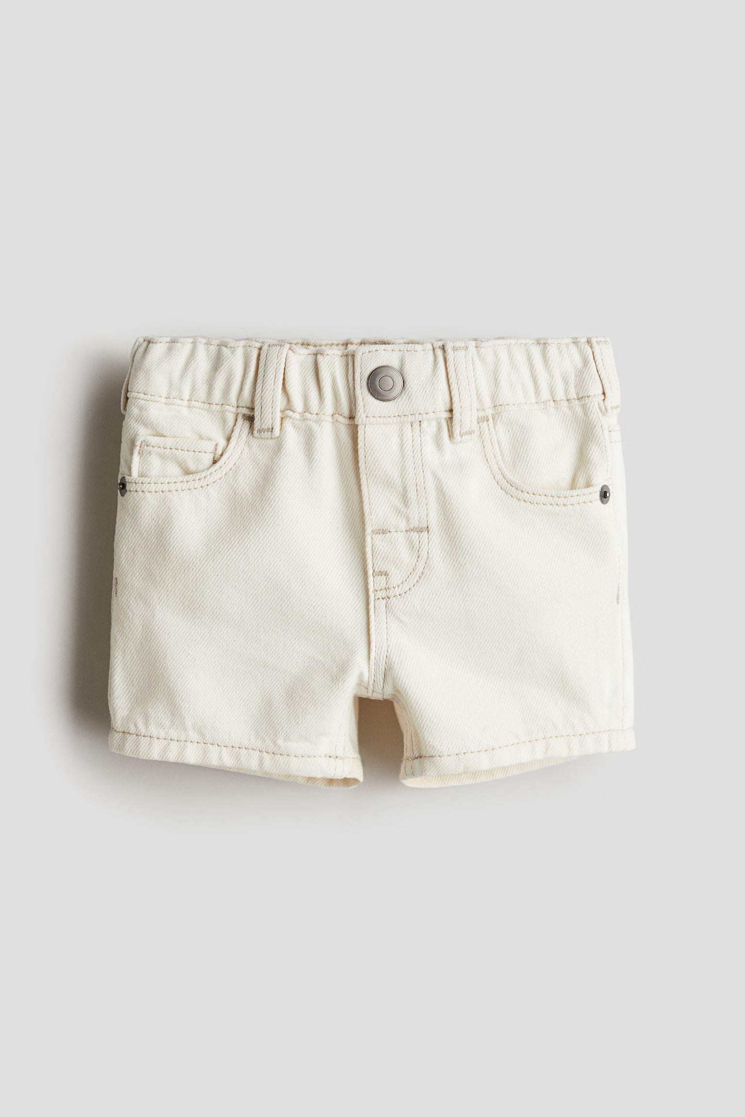 Denim shorts - Cream/Light denim blue - 1