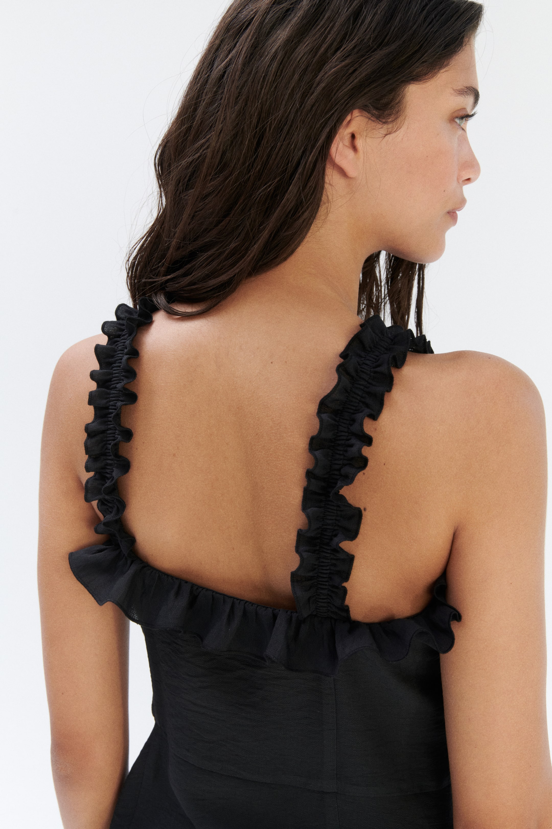Ruffled Crêpe Dress