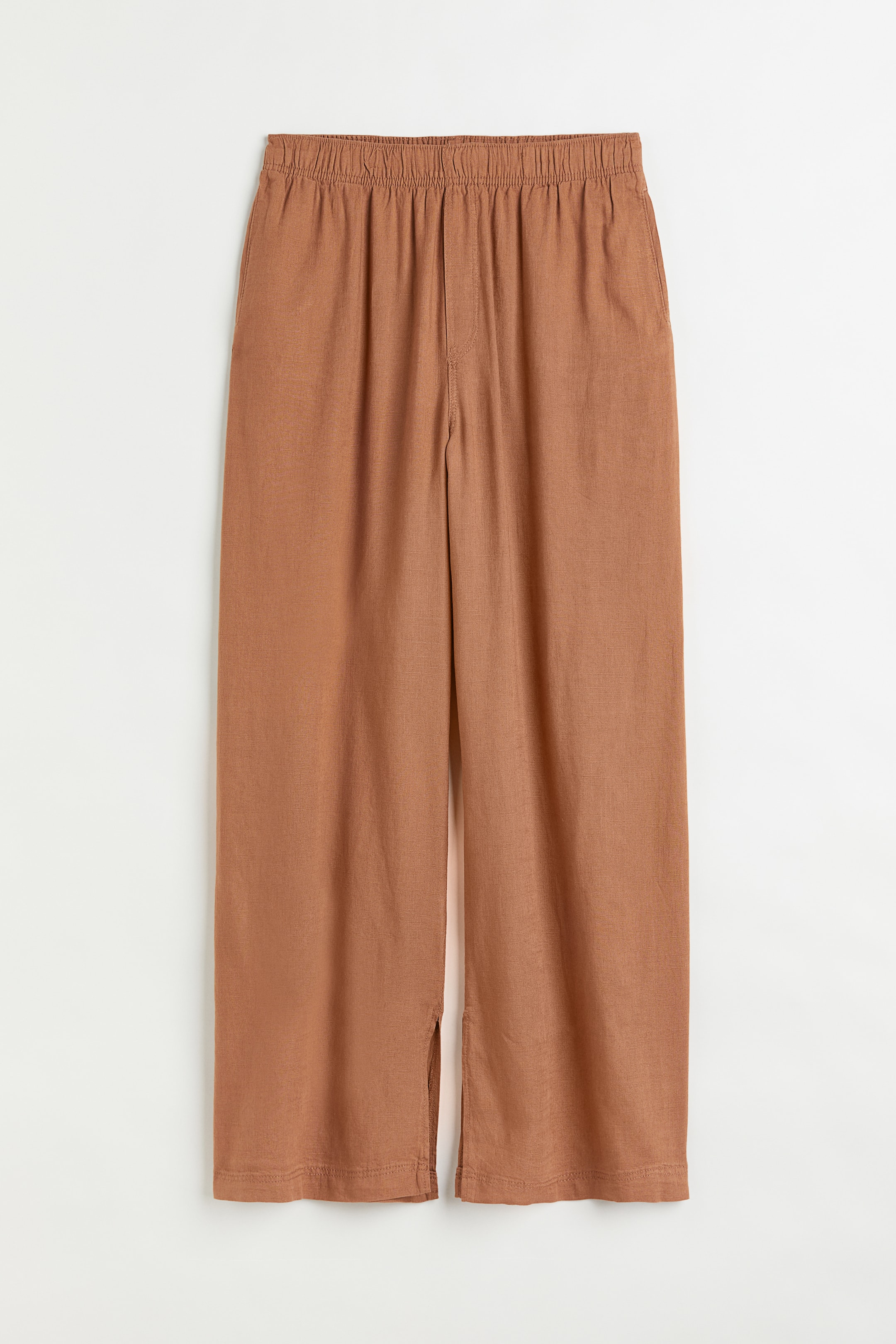 Größeres Bild ansehen: Hose aus Leinenmischung - Dunkelbeige - Ladies | H&M DE 1