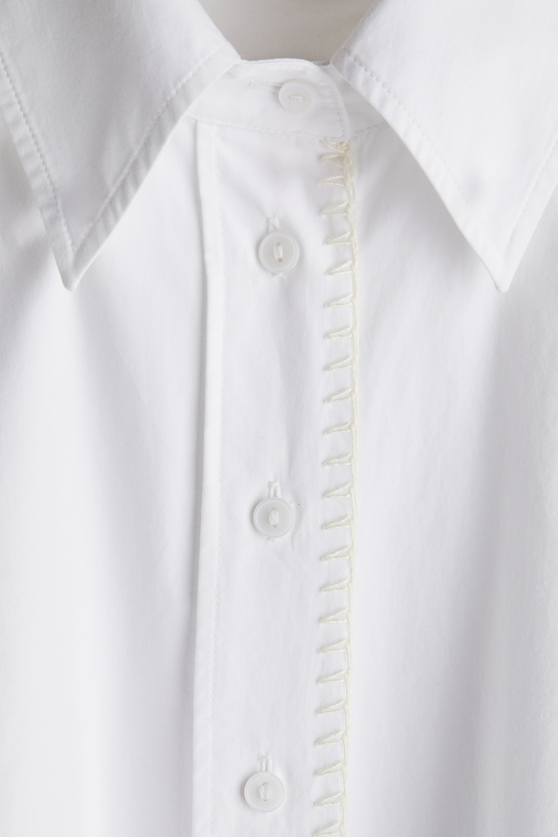 Stitching-detail cotton shirt