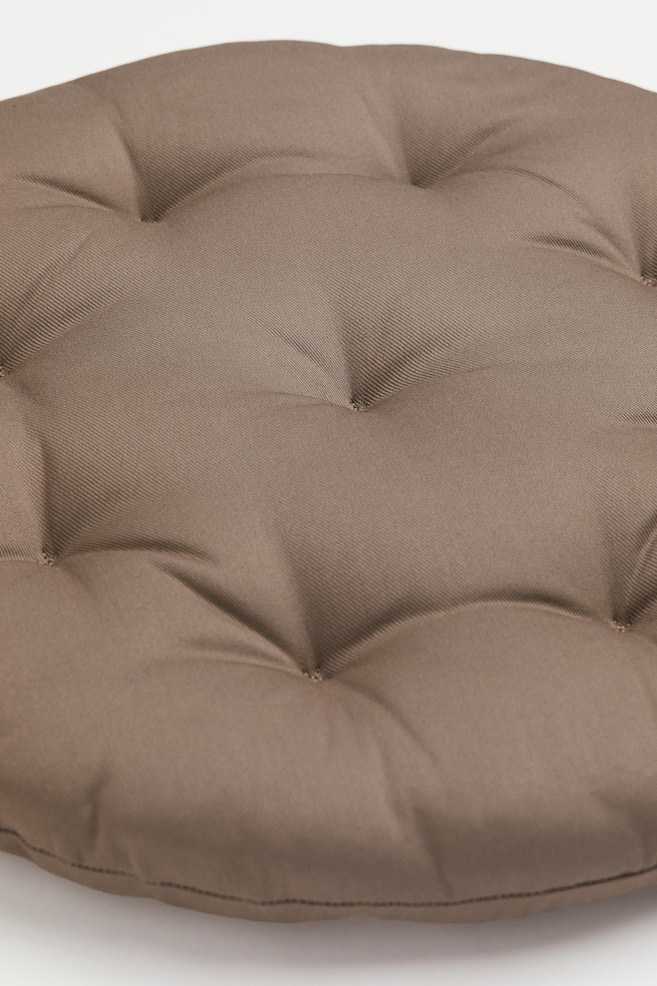 Round twill seat cushion - Dark greige/Light beige - 2