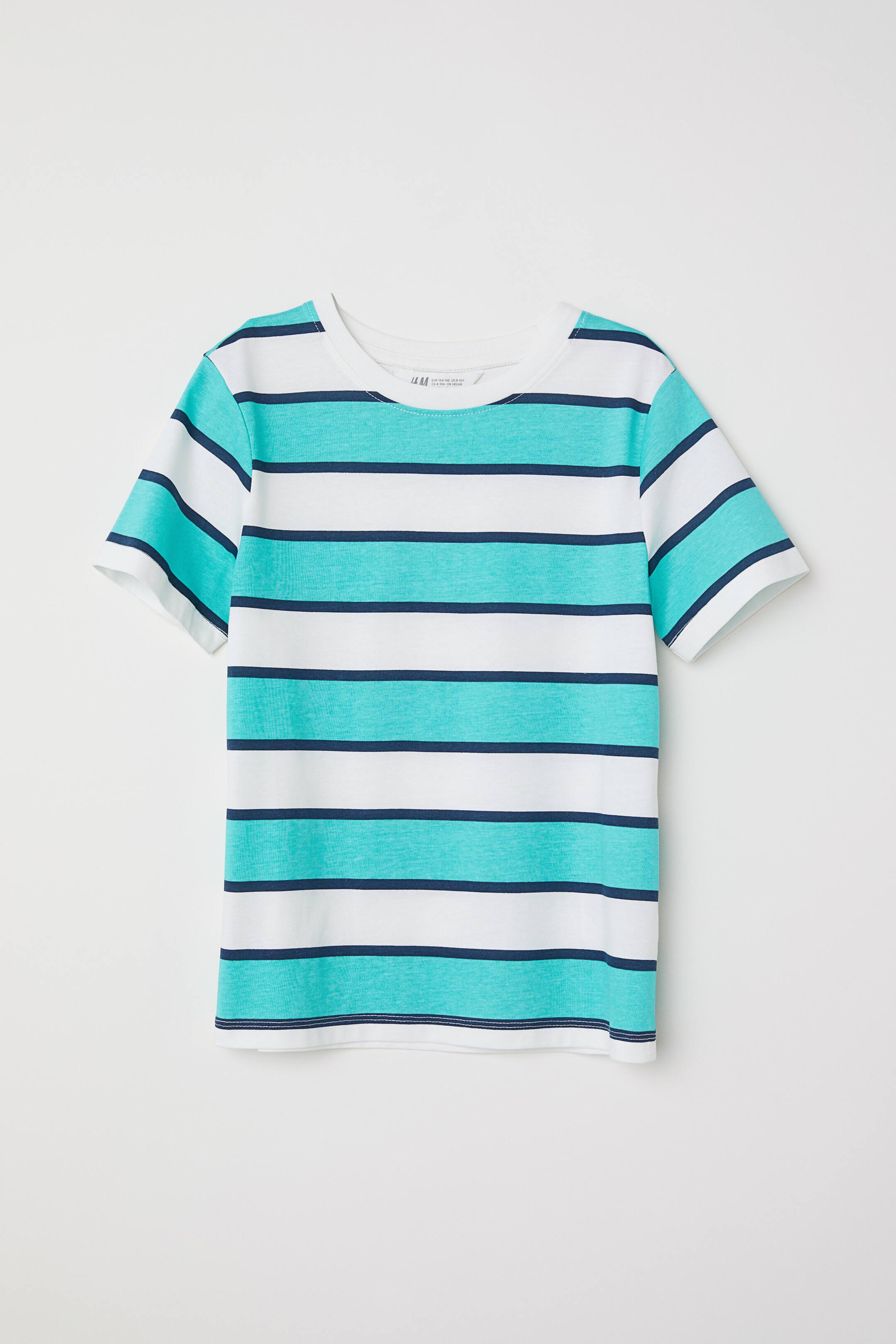 拡大画像を表示: プリントTシャツ - ターコイズ/ボーダー - Kids | H&M JP 1