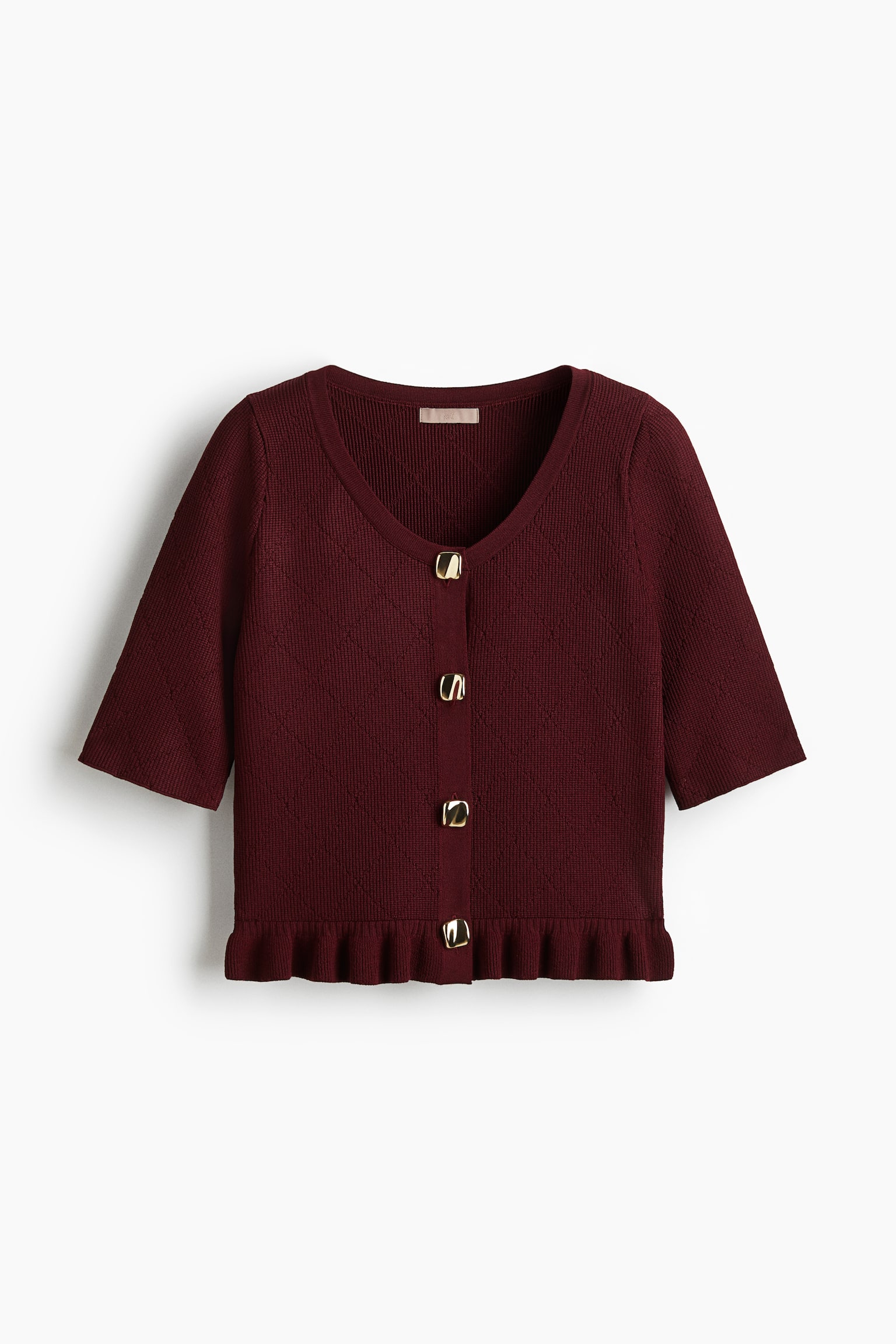 Önü Düğmeli Üst - Bordo/Krem/Lacivert - 1