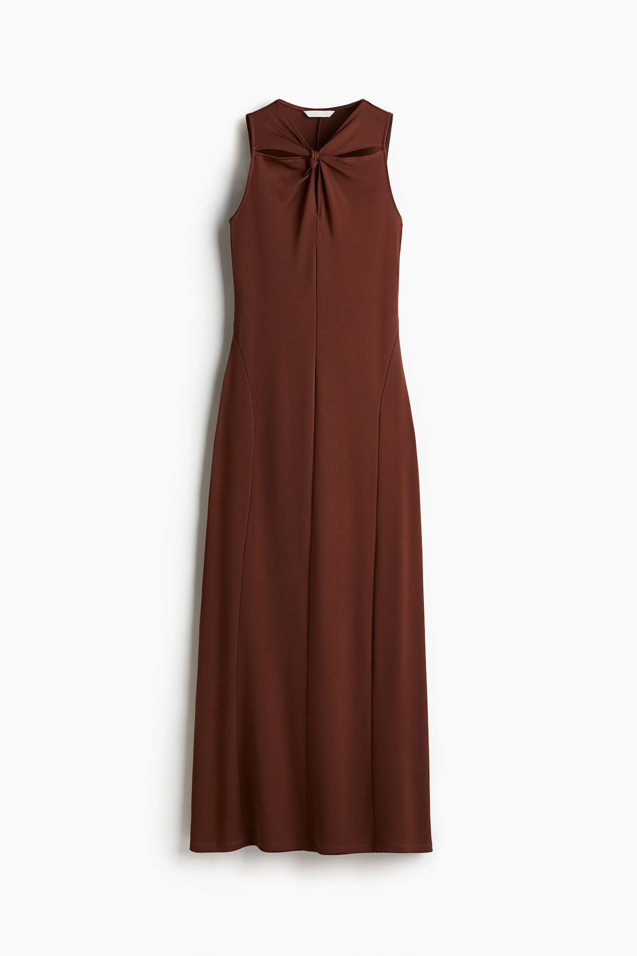 h&m linen blend knot detail dress Ladies - Dark Brown Knot-Detail Dress - Size: XXS