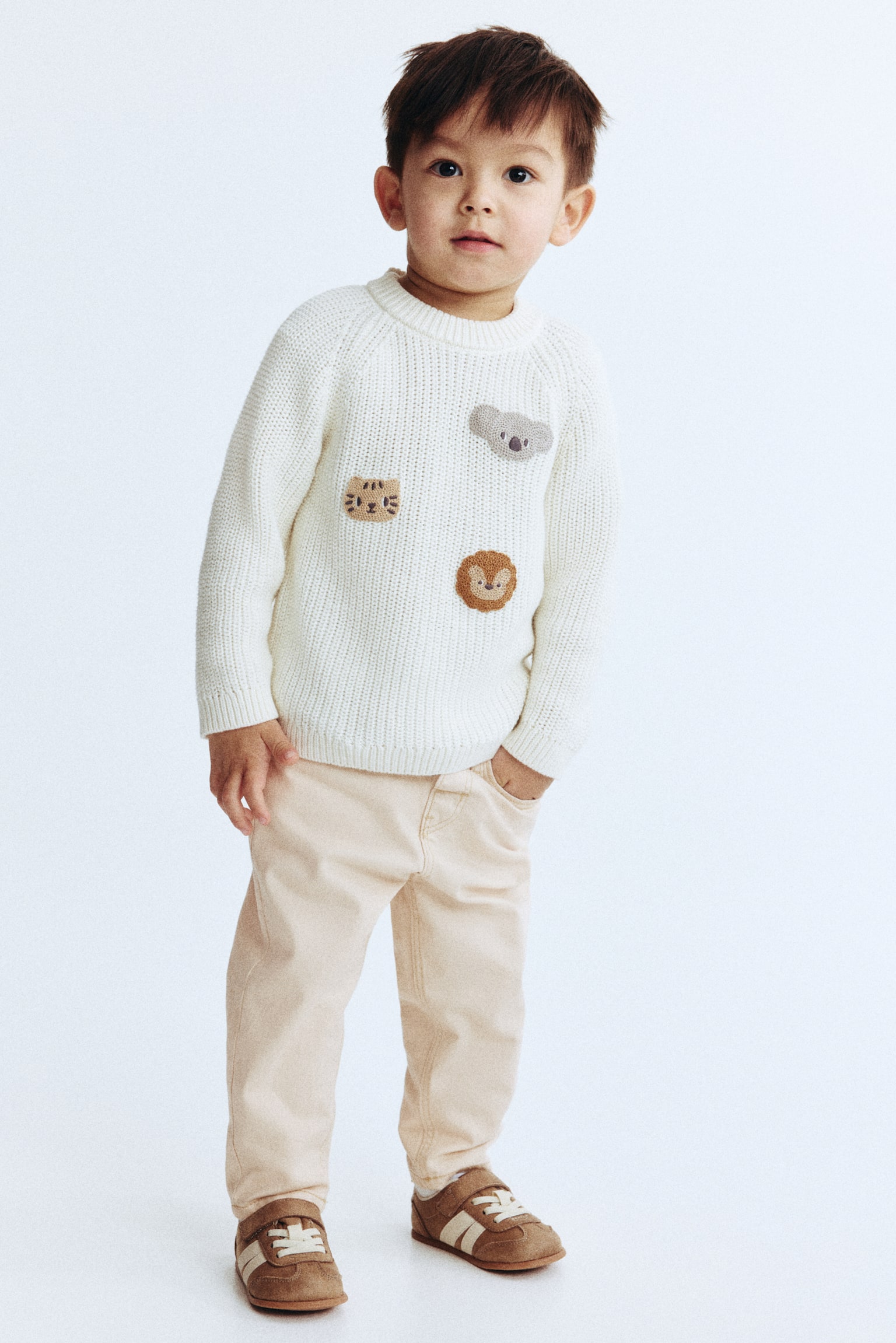 Cotton jeans - Light beige/Denim blue/Denim blue - 2