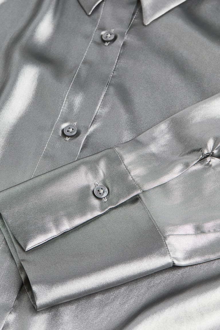 Chemise en satin Argenté FEMME H&M BE