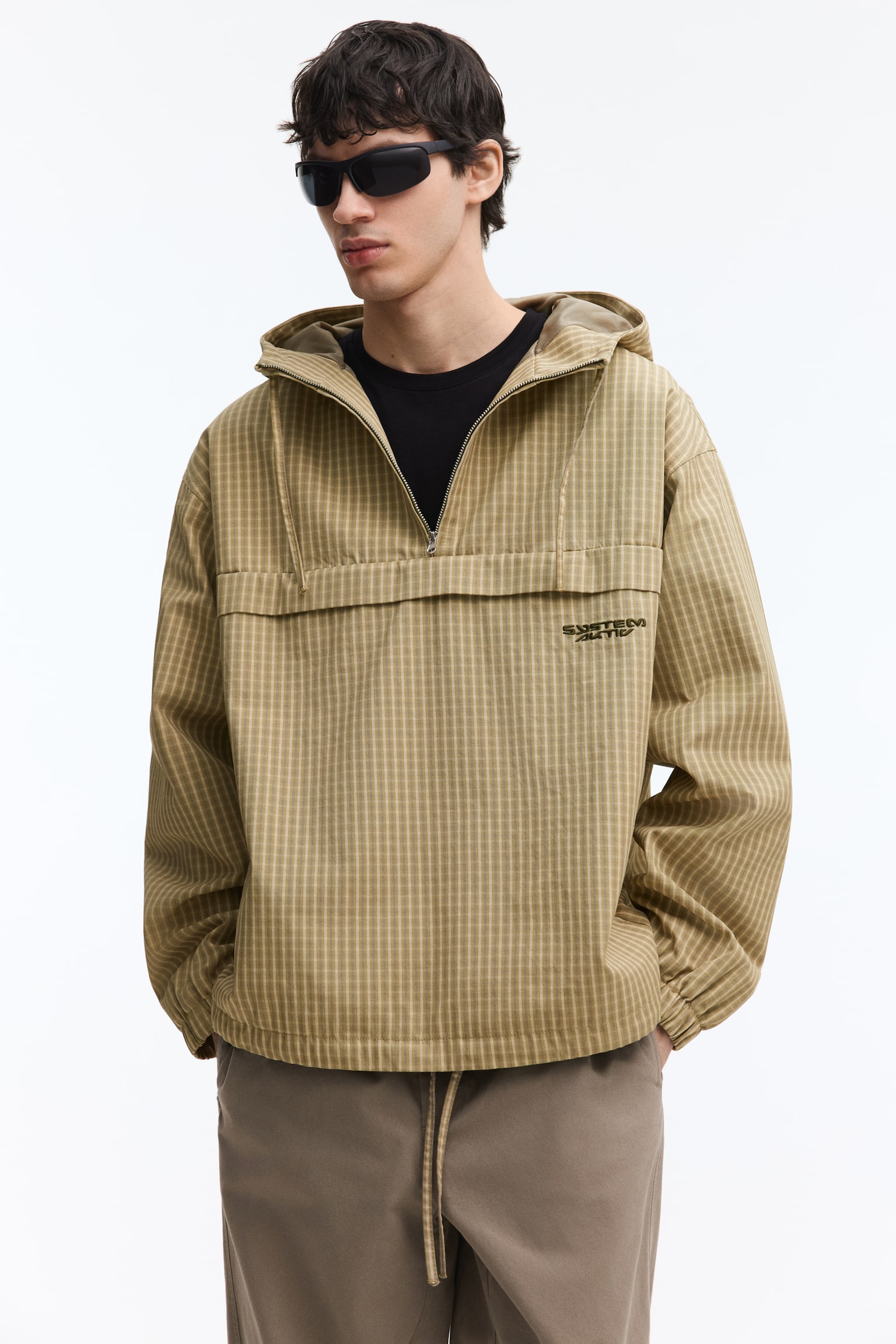 Popover jacket - Khaki green/Checked/Black - 1