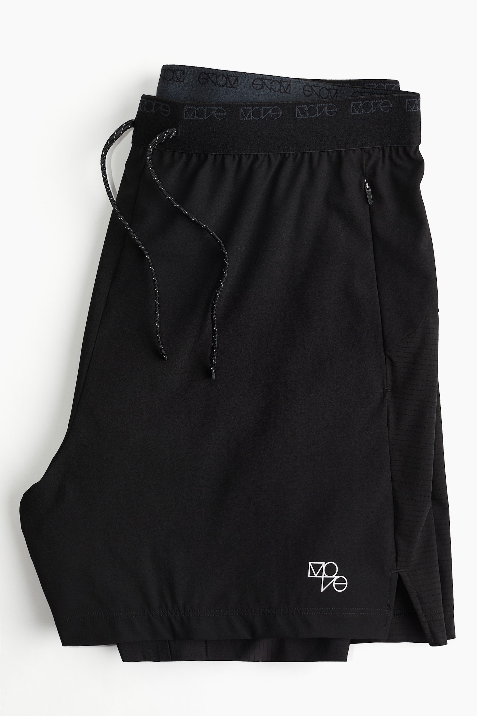 Double-layered running shorts in DryMove™ - Black/Grey - 4