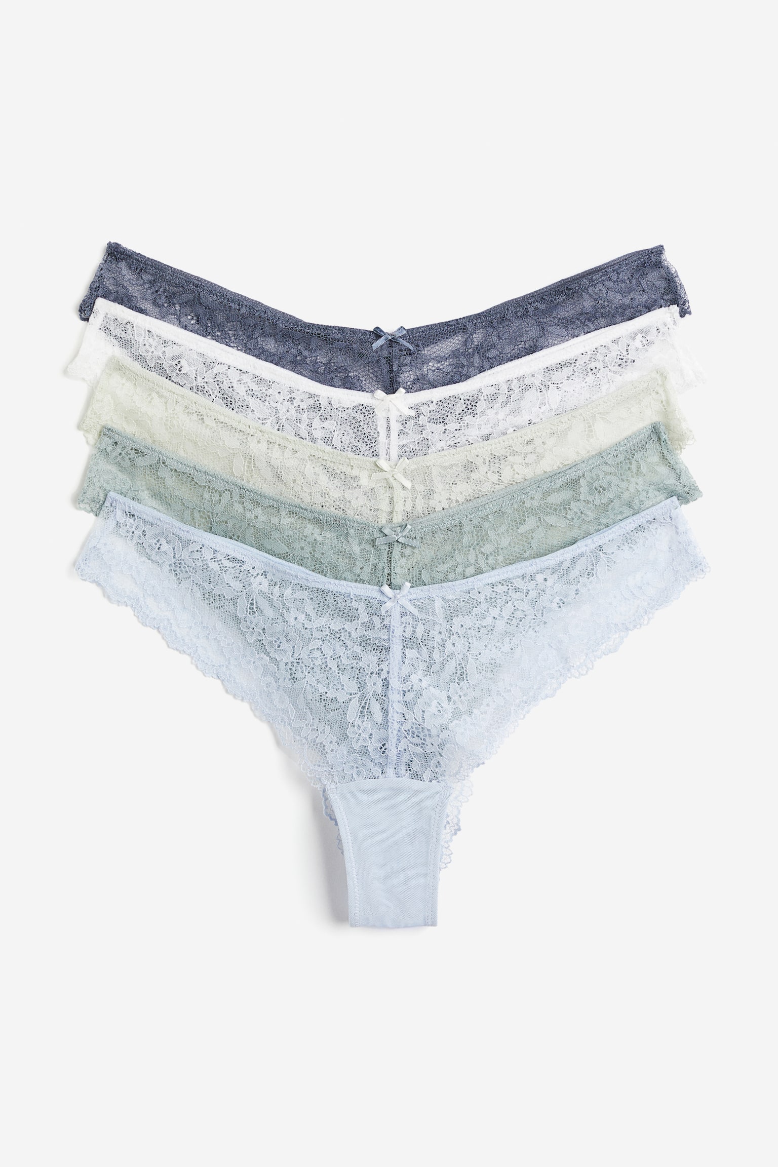 5-pack Lace Brazilian Briefs - Light blue/Pigeon blue - 3