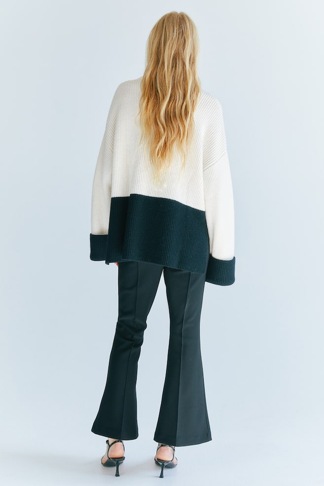 Oversized wool jumper - White/Block-coloured - 7