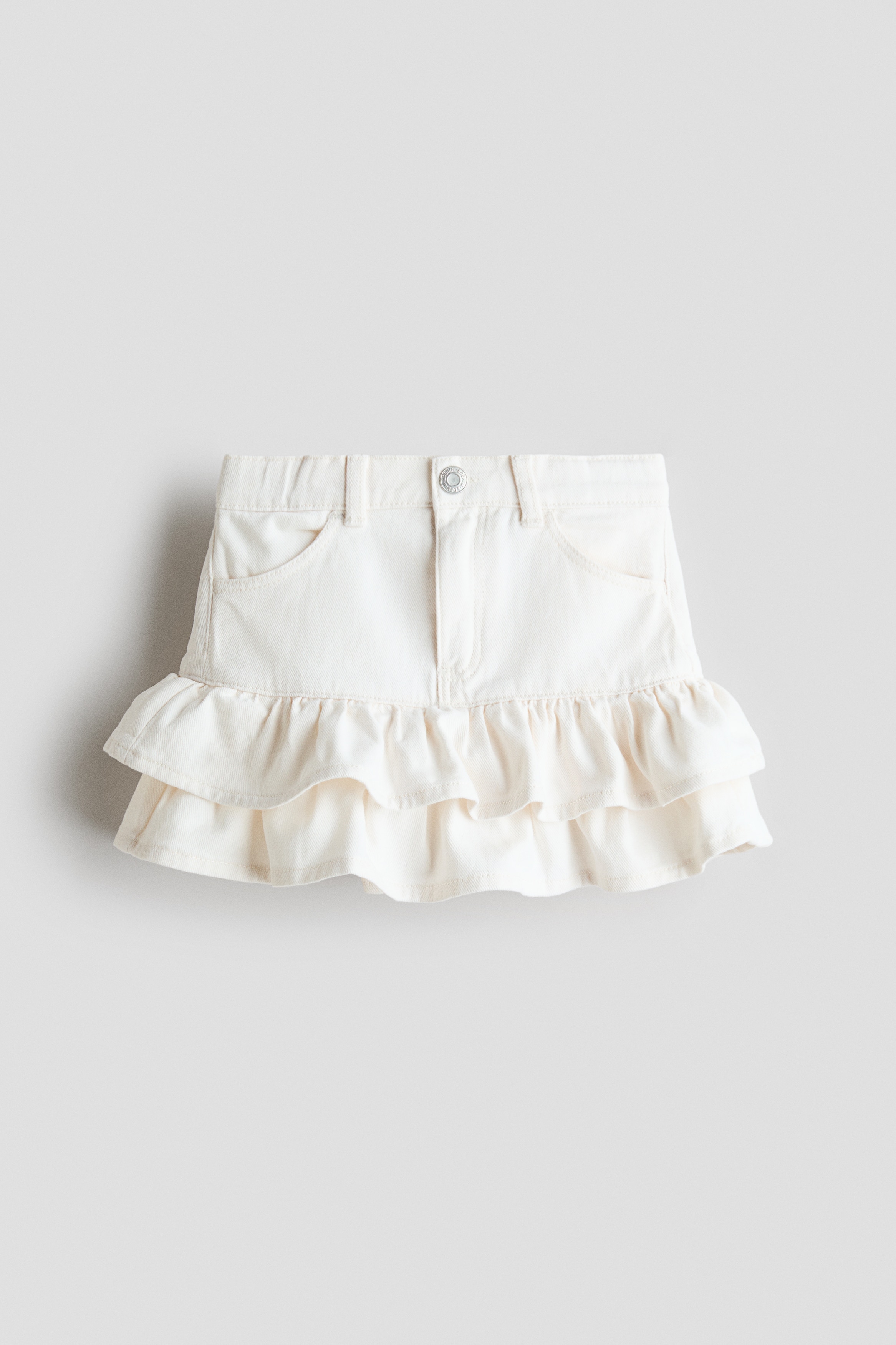 Denim frill skirt - Cream