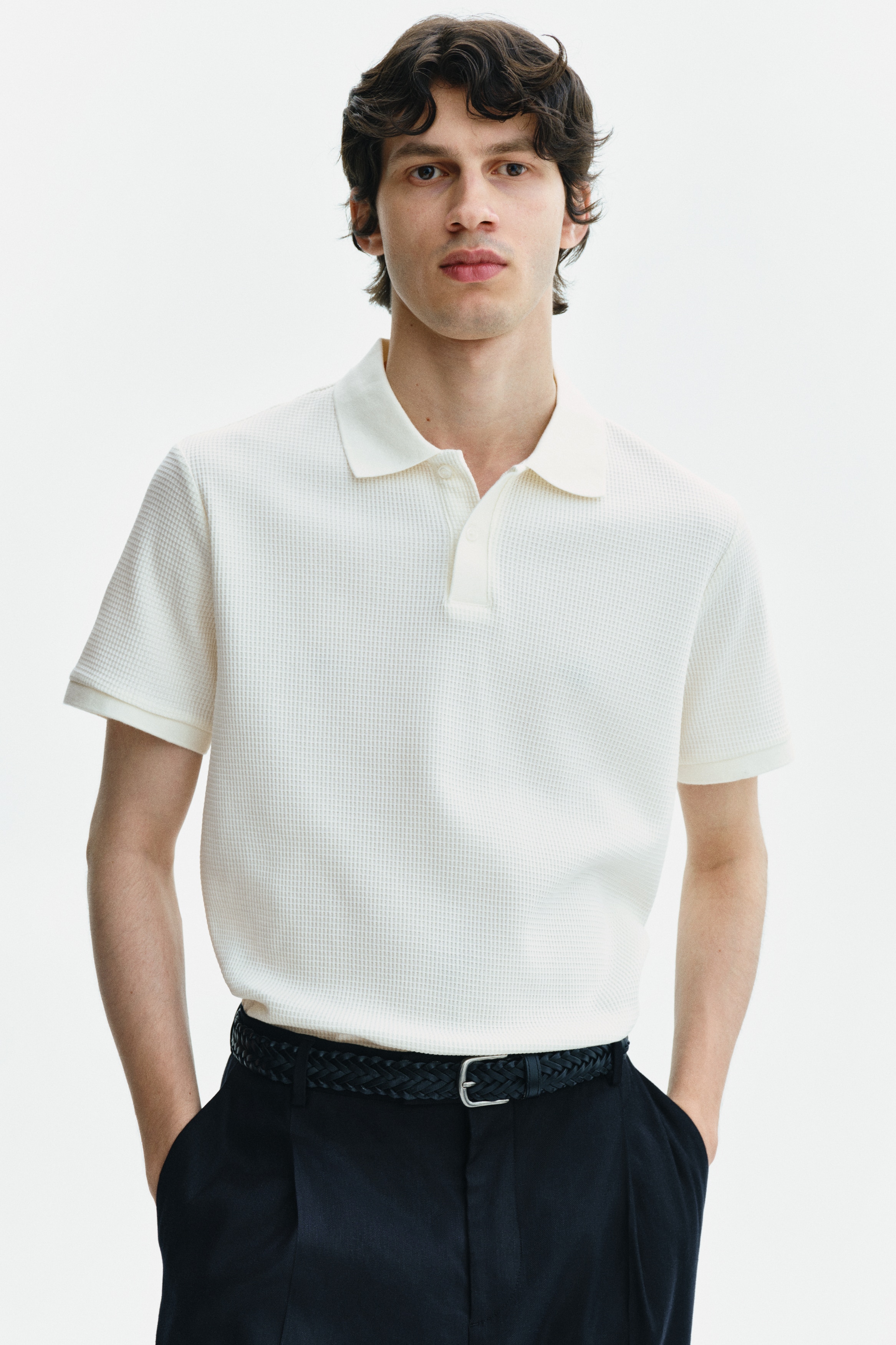 Slim-Fit Waffle-Knit Polo Shirt from H&M - $20.99