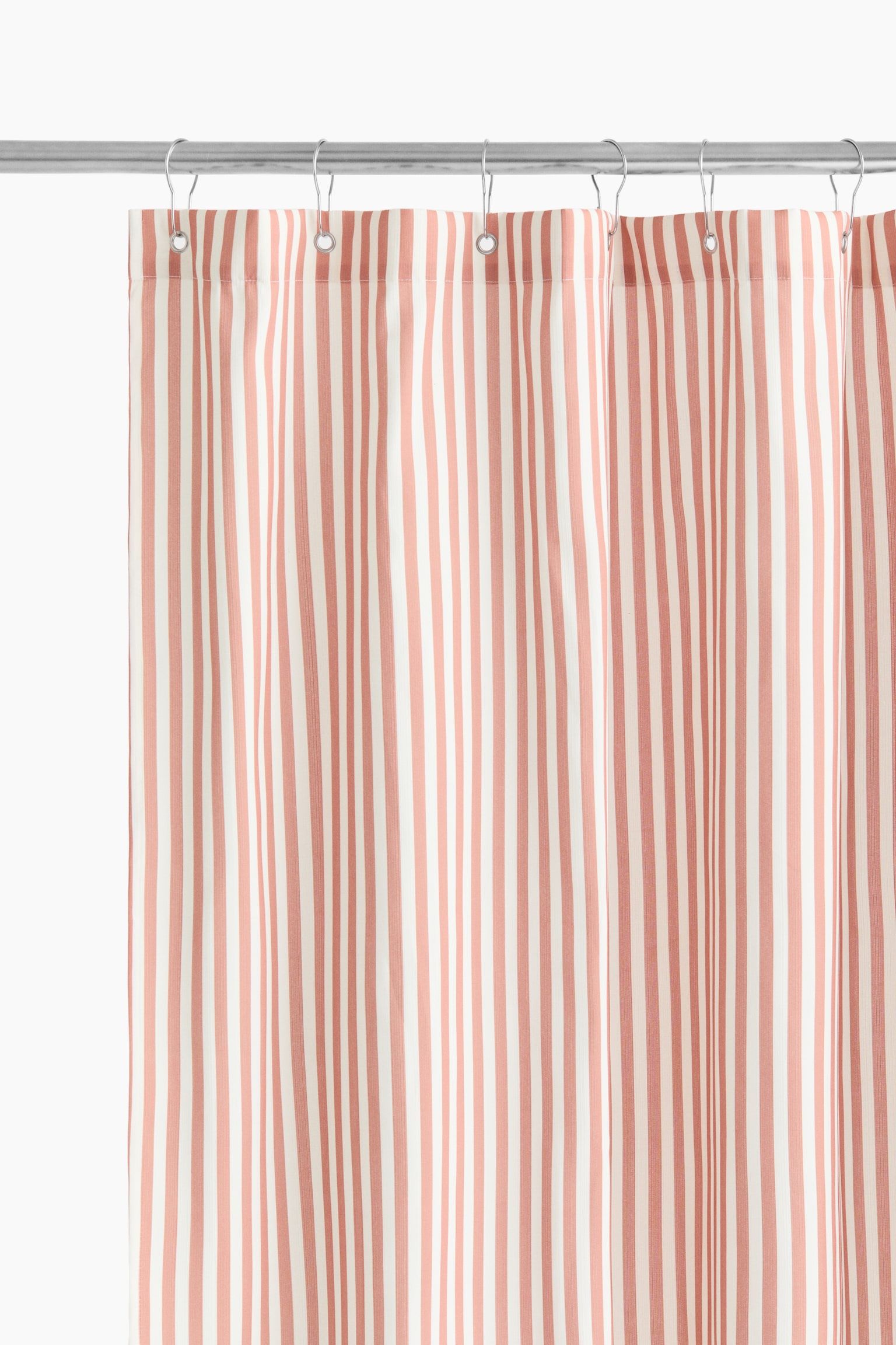 Striped shower curtain - Pink/Striped/Light grey/Striped