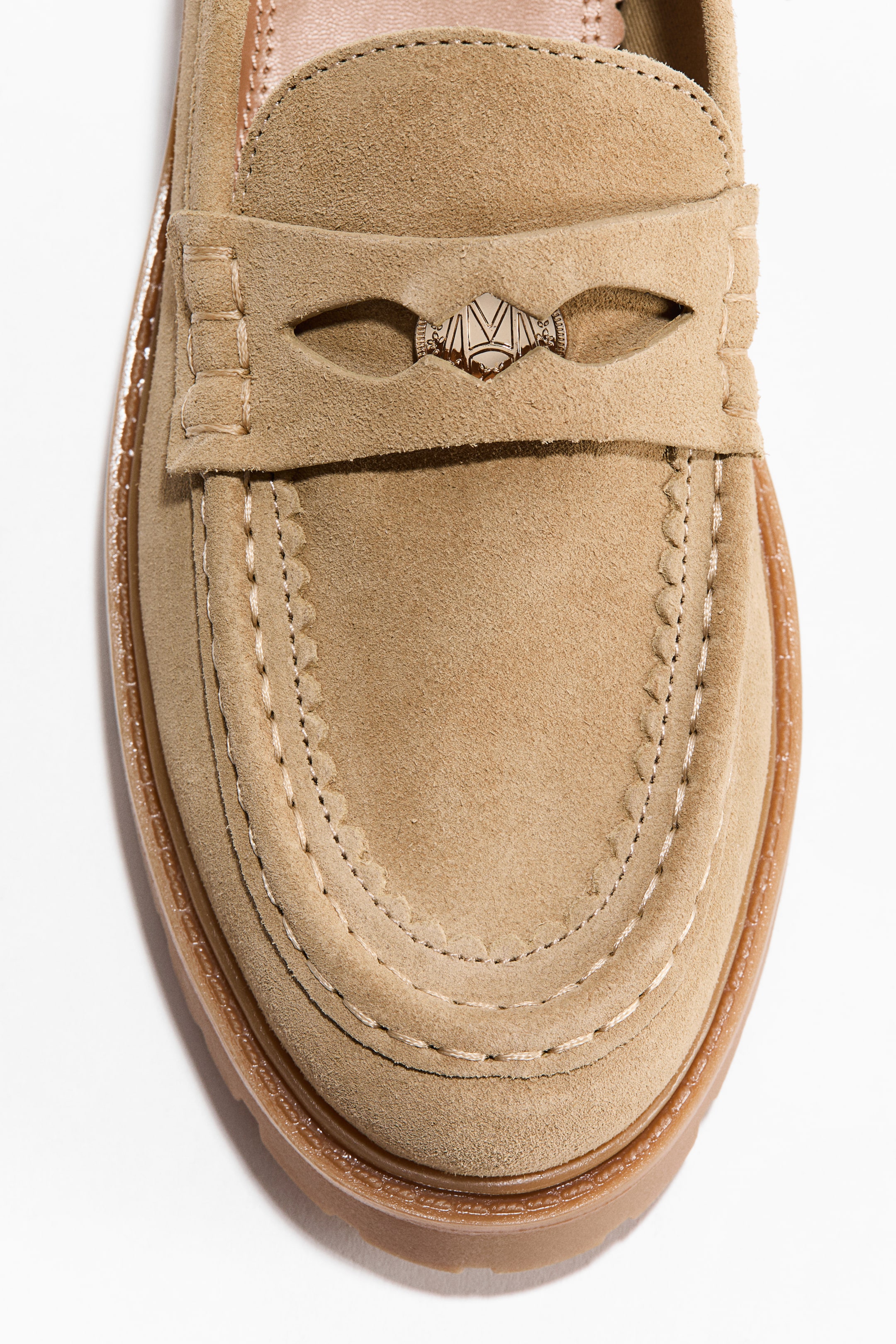Chunky Split Suede Loafers