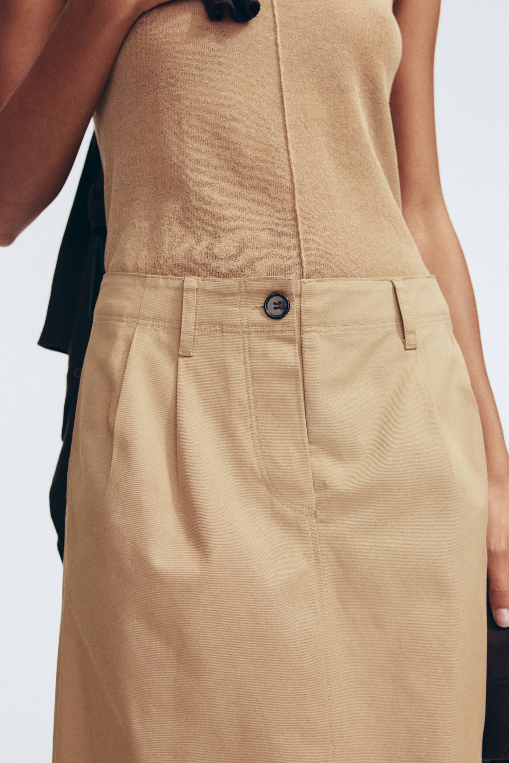 View larger image: Cotton twill skirt - Beige - Ladies | H&M IN 2