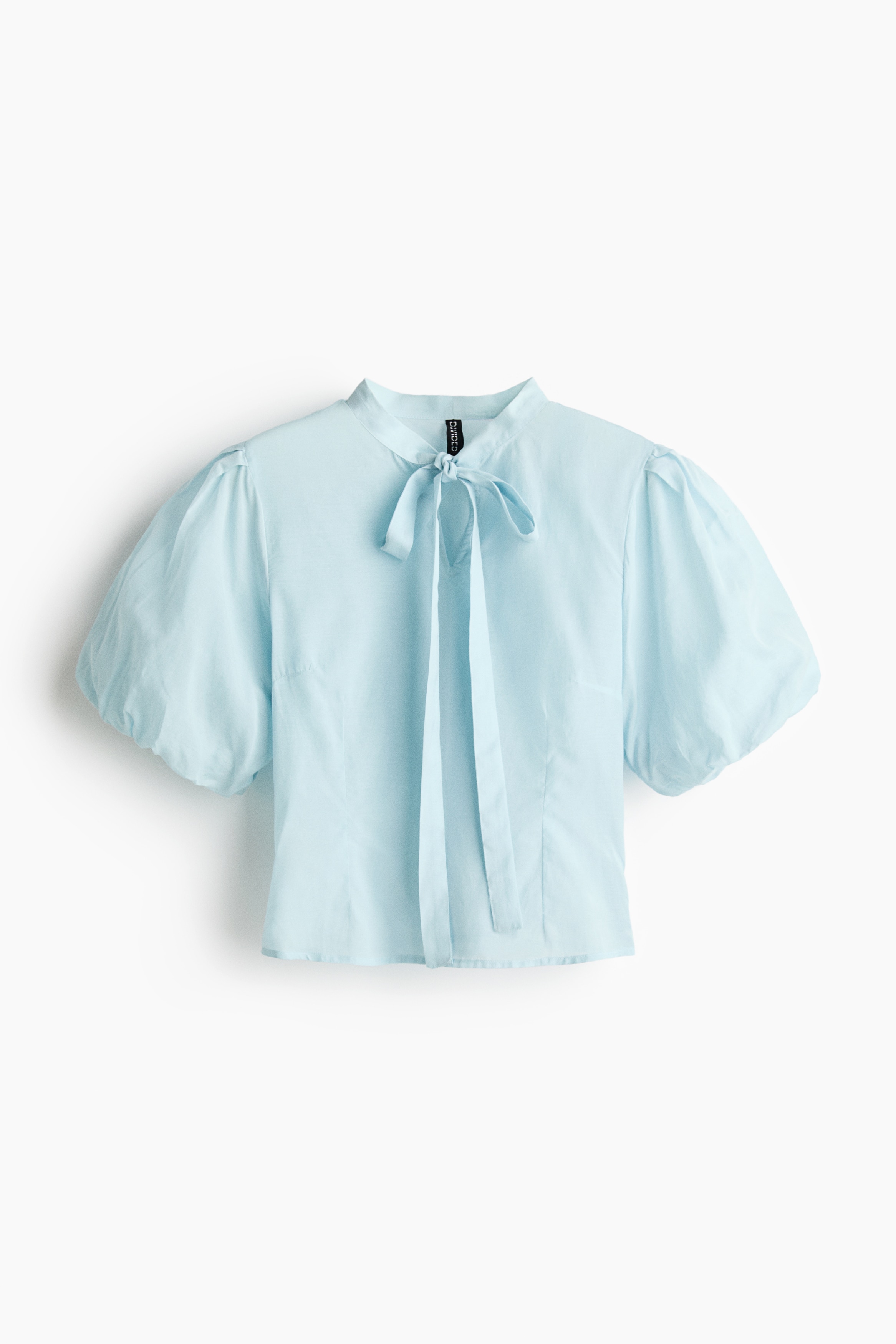 Puff-sleeved blouse - Light turquoise