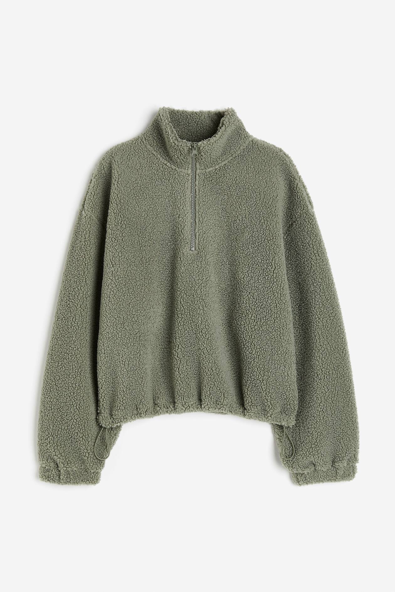 ハーフジップ テディトップス - カーキグリーン - レディース | H&M JP