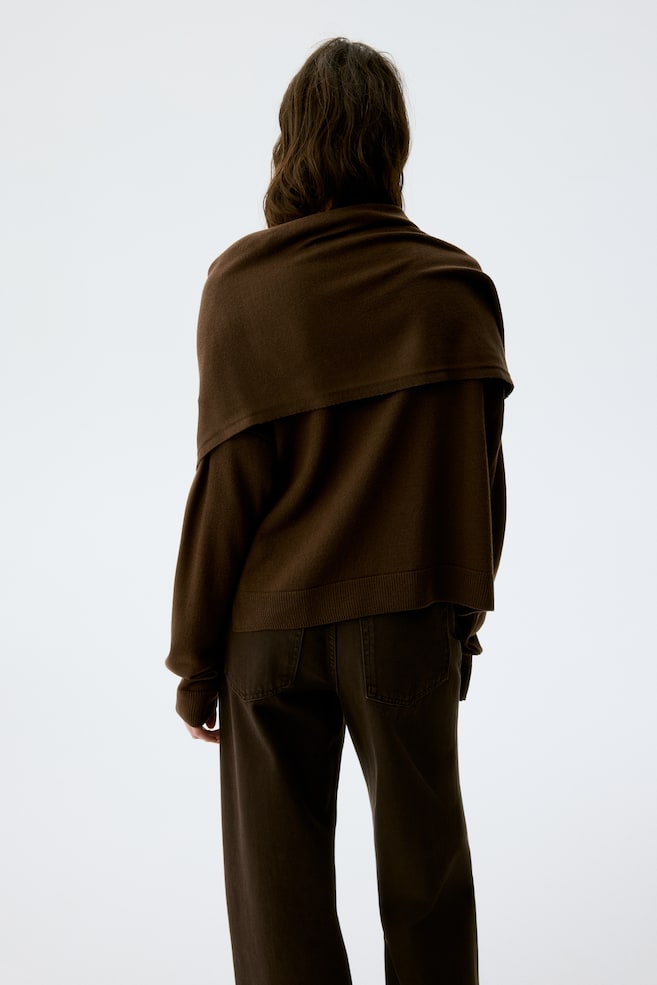 MAMA Pull d'allaitement avec détail façon écharpe-Marron foncé - 5