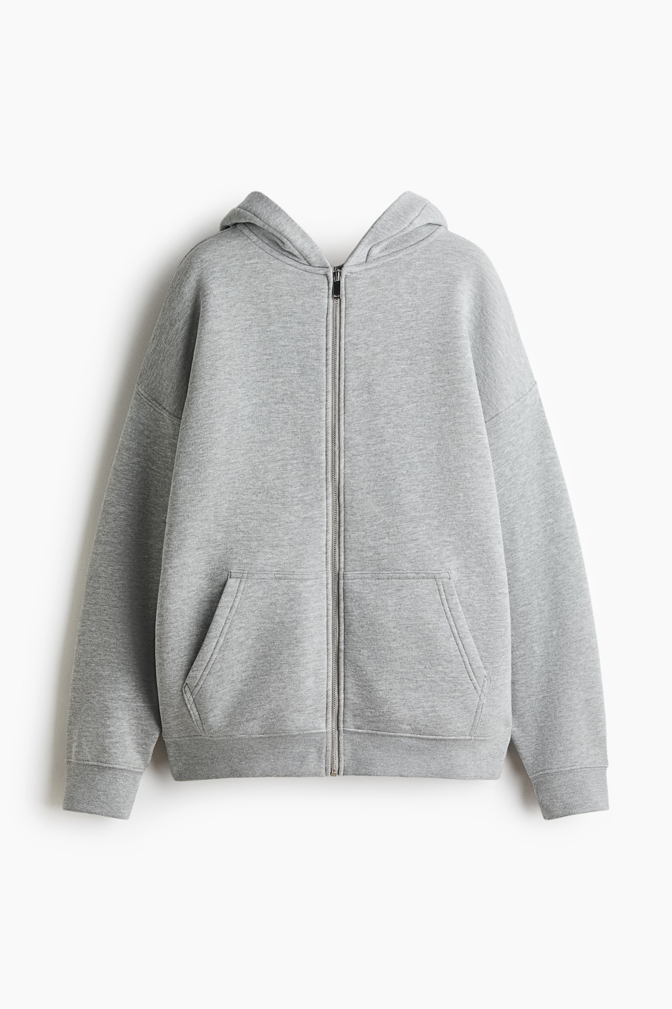 Ver imagen más grande: Chaqueta sudadera oversize con capucha - Gris claro jaspeado - MUJER | H&M ES 4