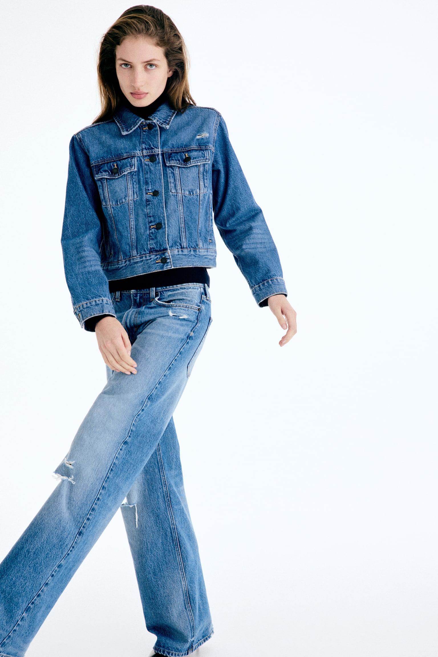 Wide High Waist Jeans - Bleu denim/Noir délavé/Gris denim/Bleu denim/Bleu denim foncé/Bleu denim marine/Blanc/Bleu denim foncé/Bleu denim foncé/Gris foncé/Bleu denim clair/Noir/Bleu denim/Blanc/Bleu denim clair - 7