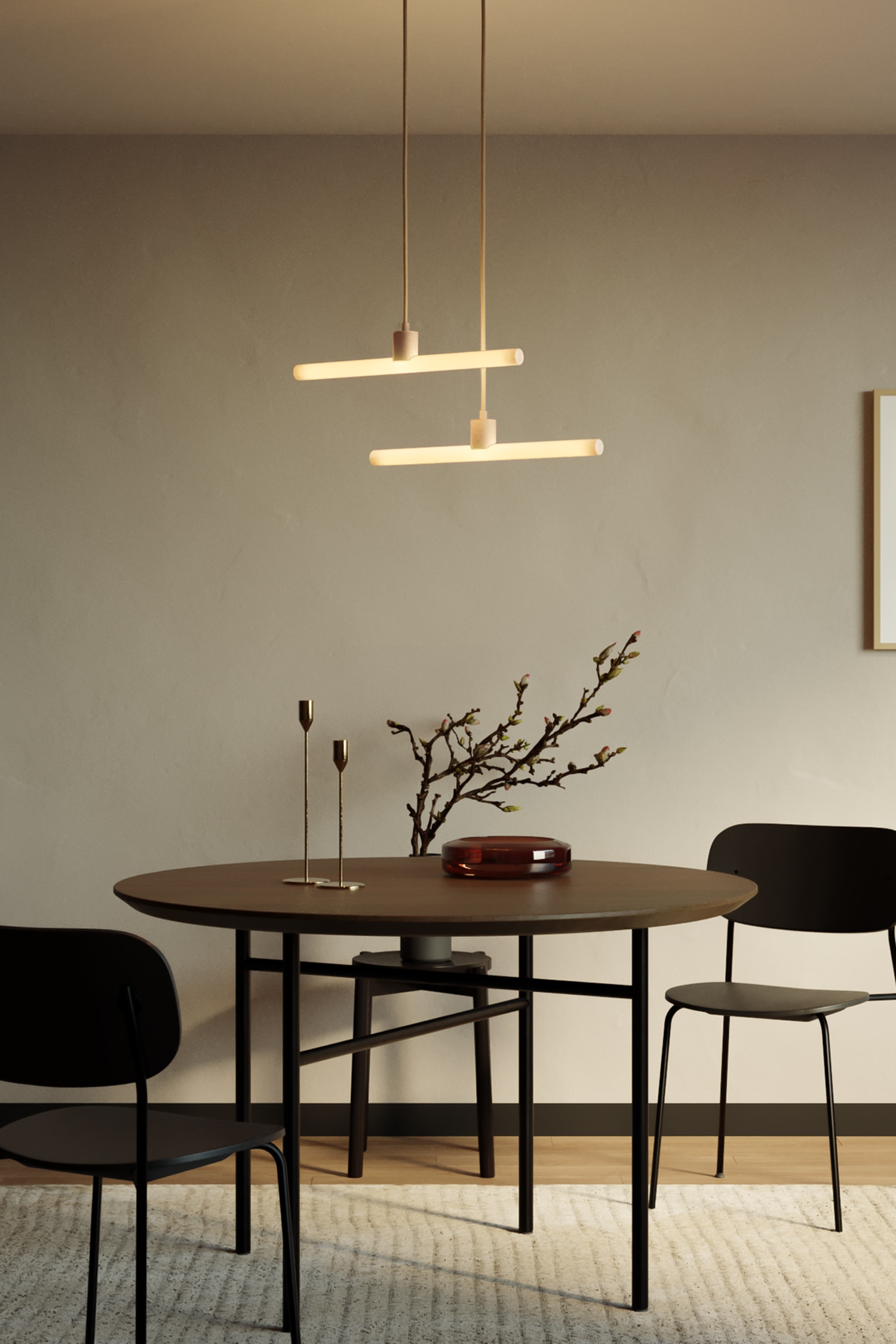 Elegant Loftlampe Med Elpære - Effekt Af Naturligt Træ