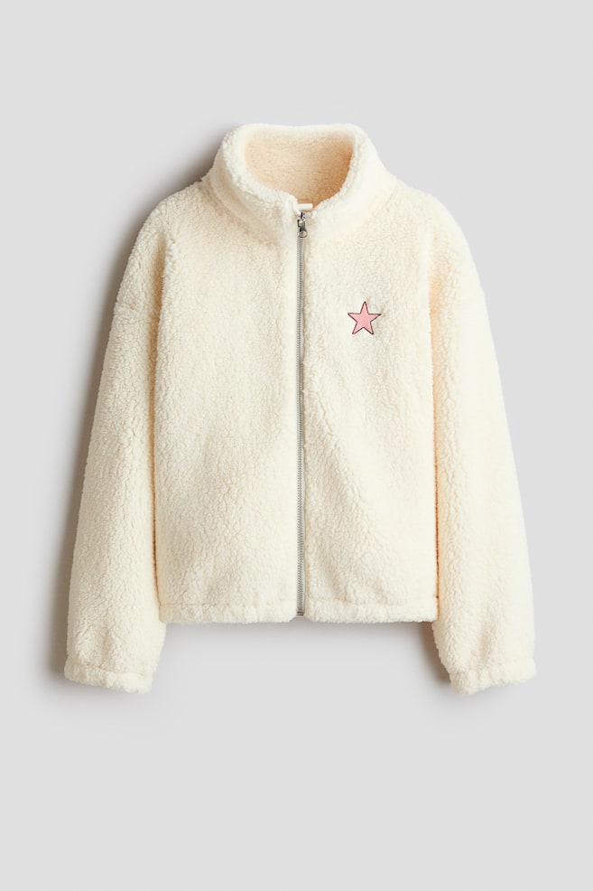 Teddy jas Loose Fit - Roomwit/ster/Donkerbeige/luipaarddessin - 1