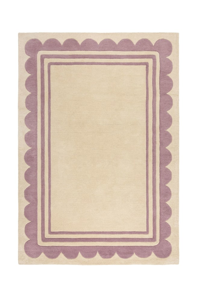 Lois Scallop Border Wollteppich - Violett/Grün - 1