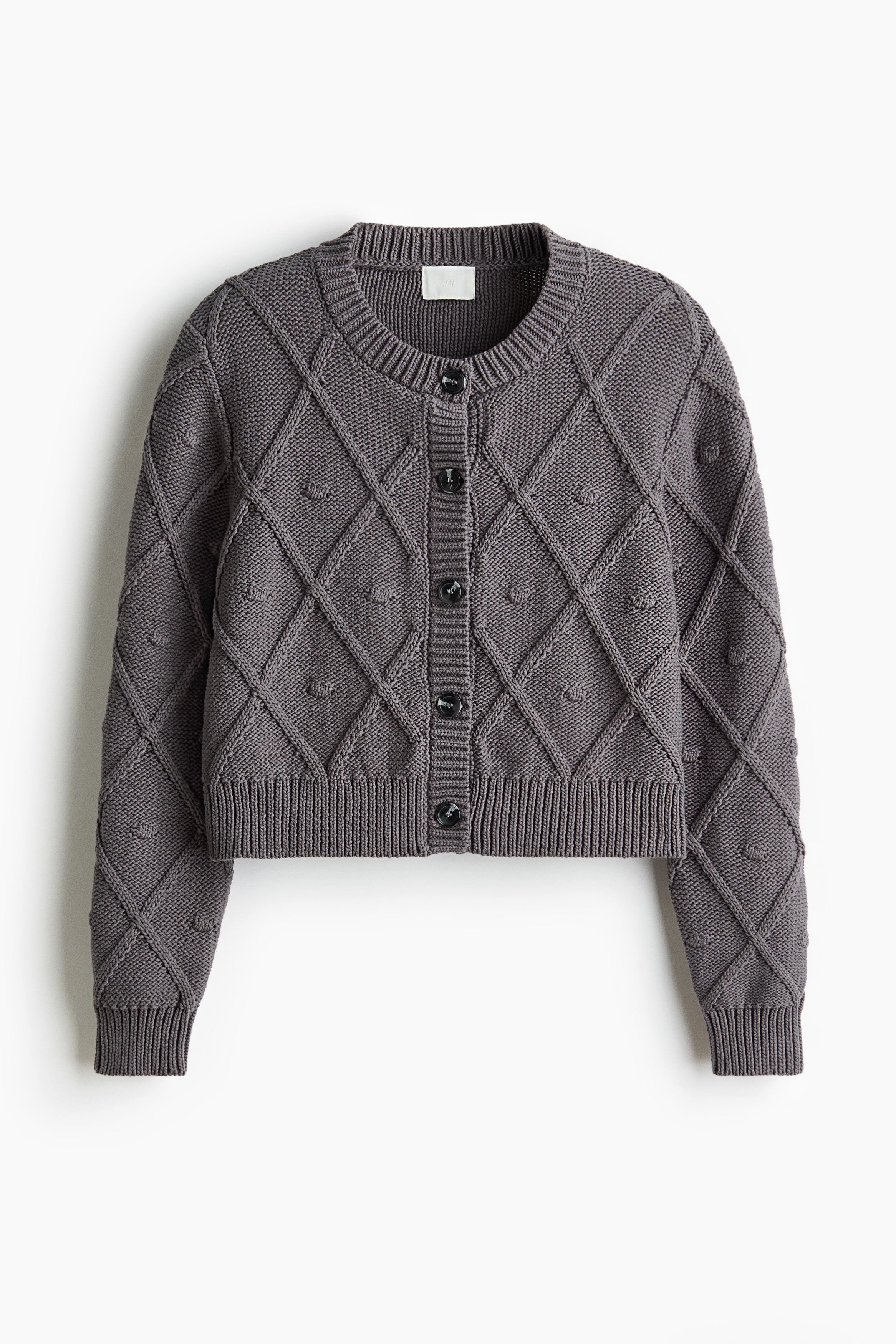 Cable-knit cardigan - Grey