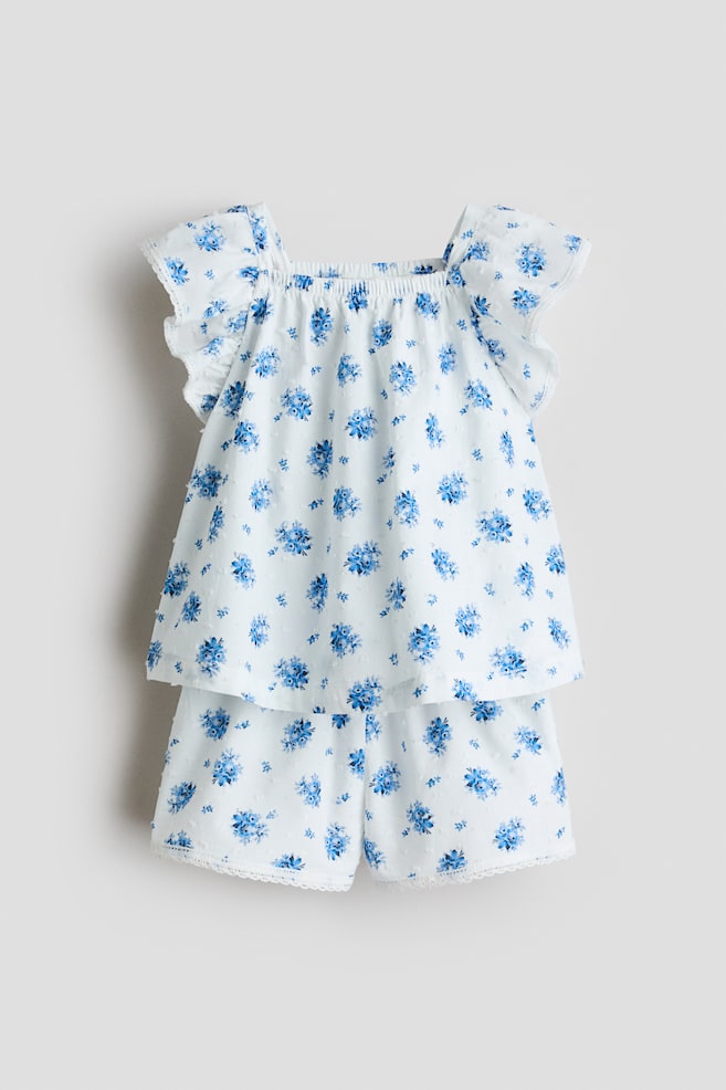 2-Piece Floral-Print Plumeti Set - White/floral/White/floral - 1