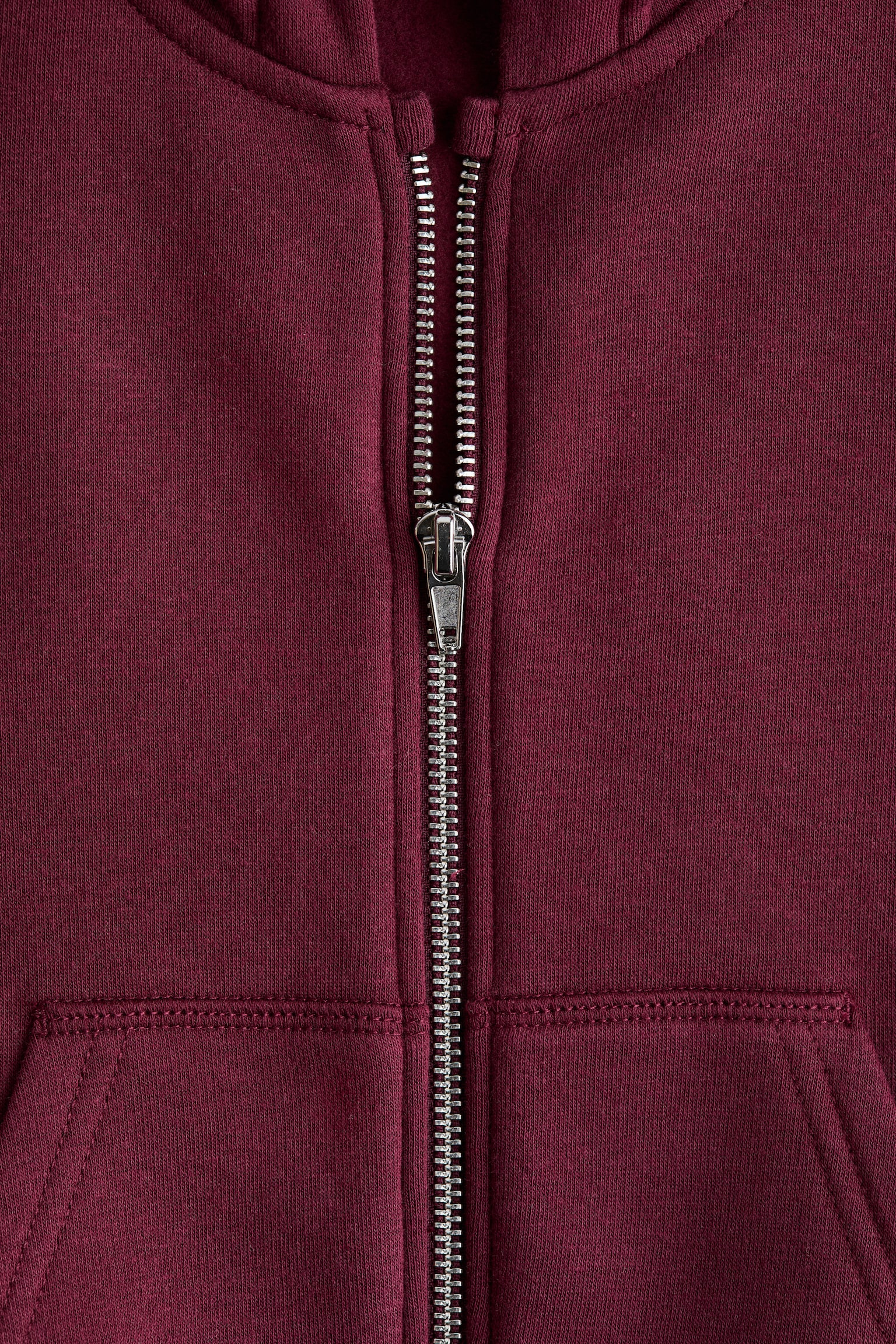 Bluză cu glugă și cu fermoar - Roșu-închis/Roz-prăfuit - 2