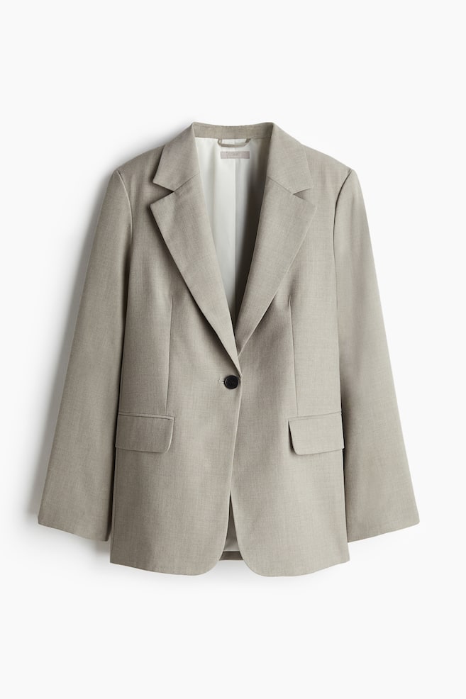 Single-breasted blazer - Greige/Dark grey-green - 1