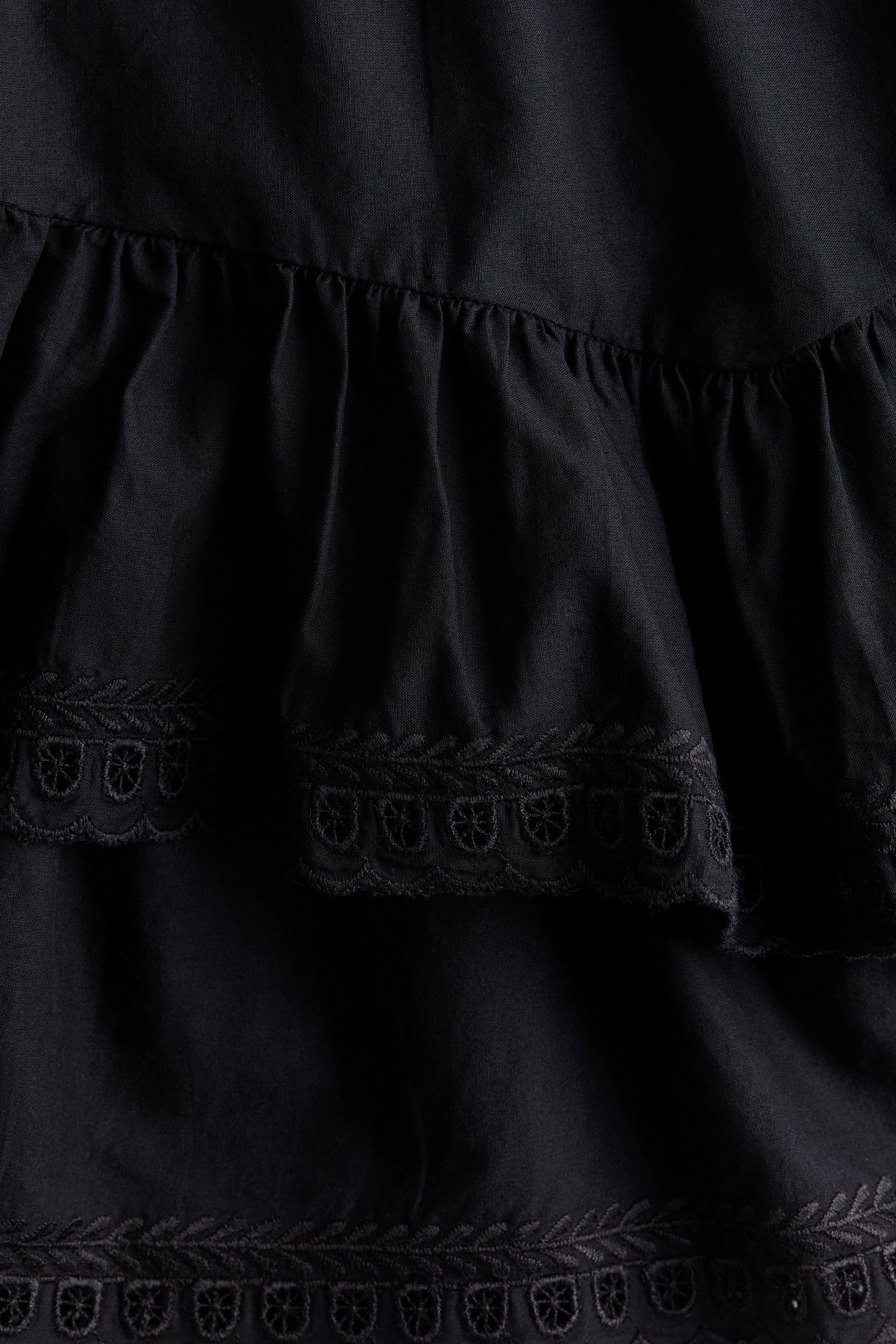 Tiered Skirt with Eyelet Embroidery