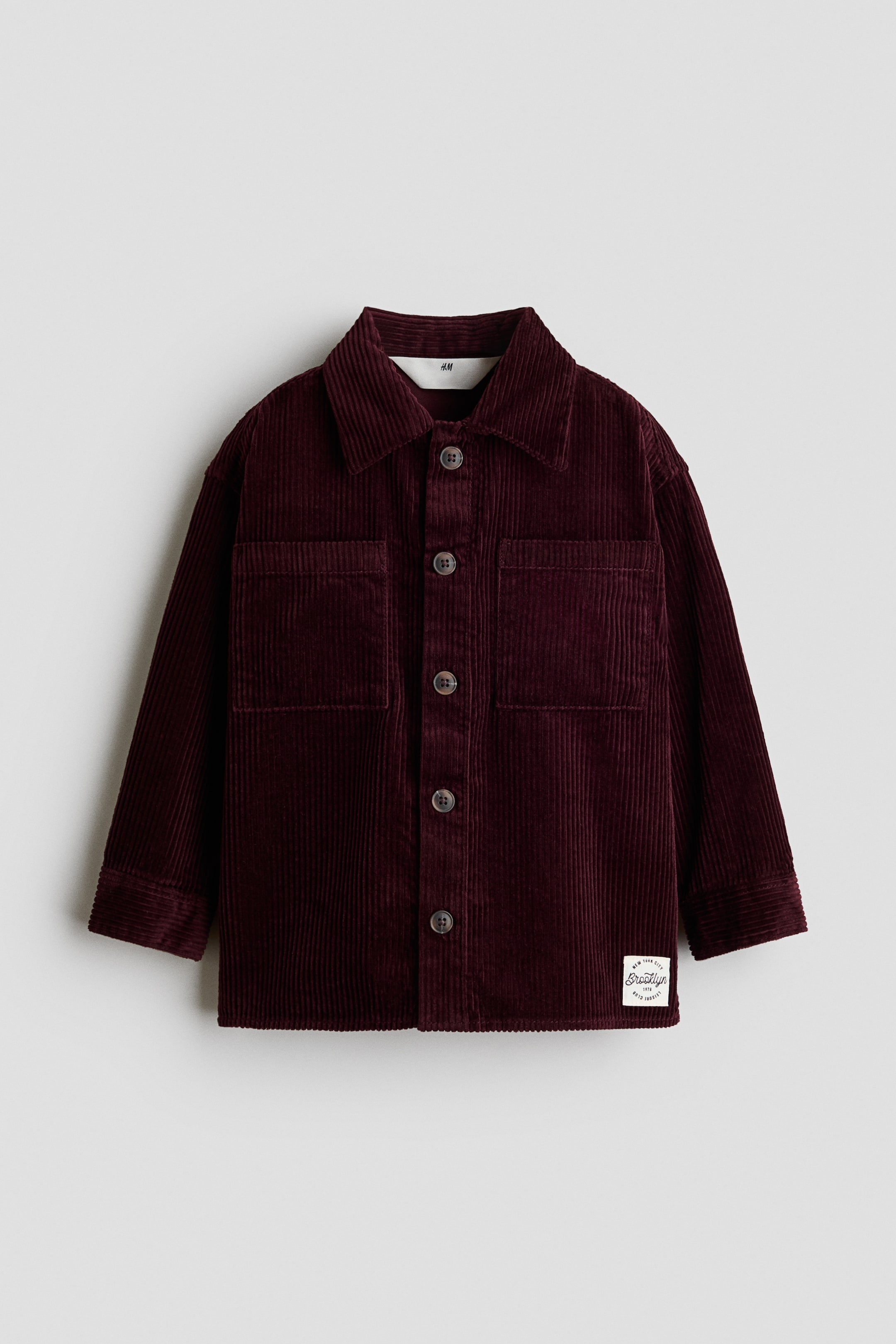 View larger image: Cotton corduroy overshirt - Dark plum red - Kids | H&M IN 1