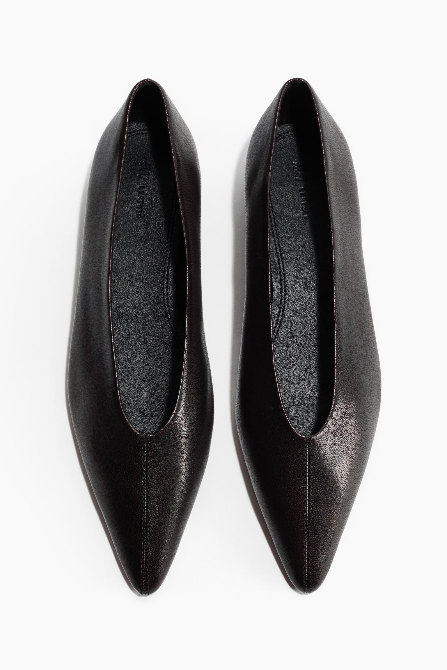 Leather ballet pumps - Black/Dark brown - 1