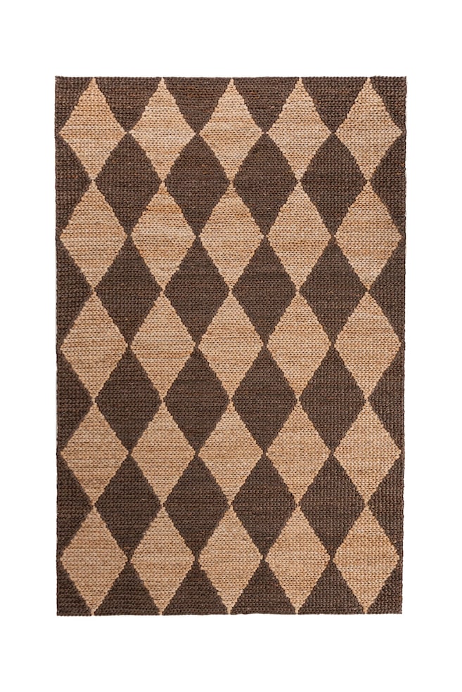 Effie Diamond Chunky Yute Matta - Dark Brown/Ljusbeige/Terrakotta - 1
