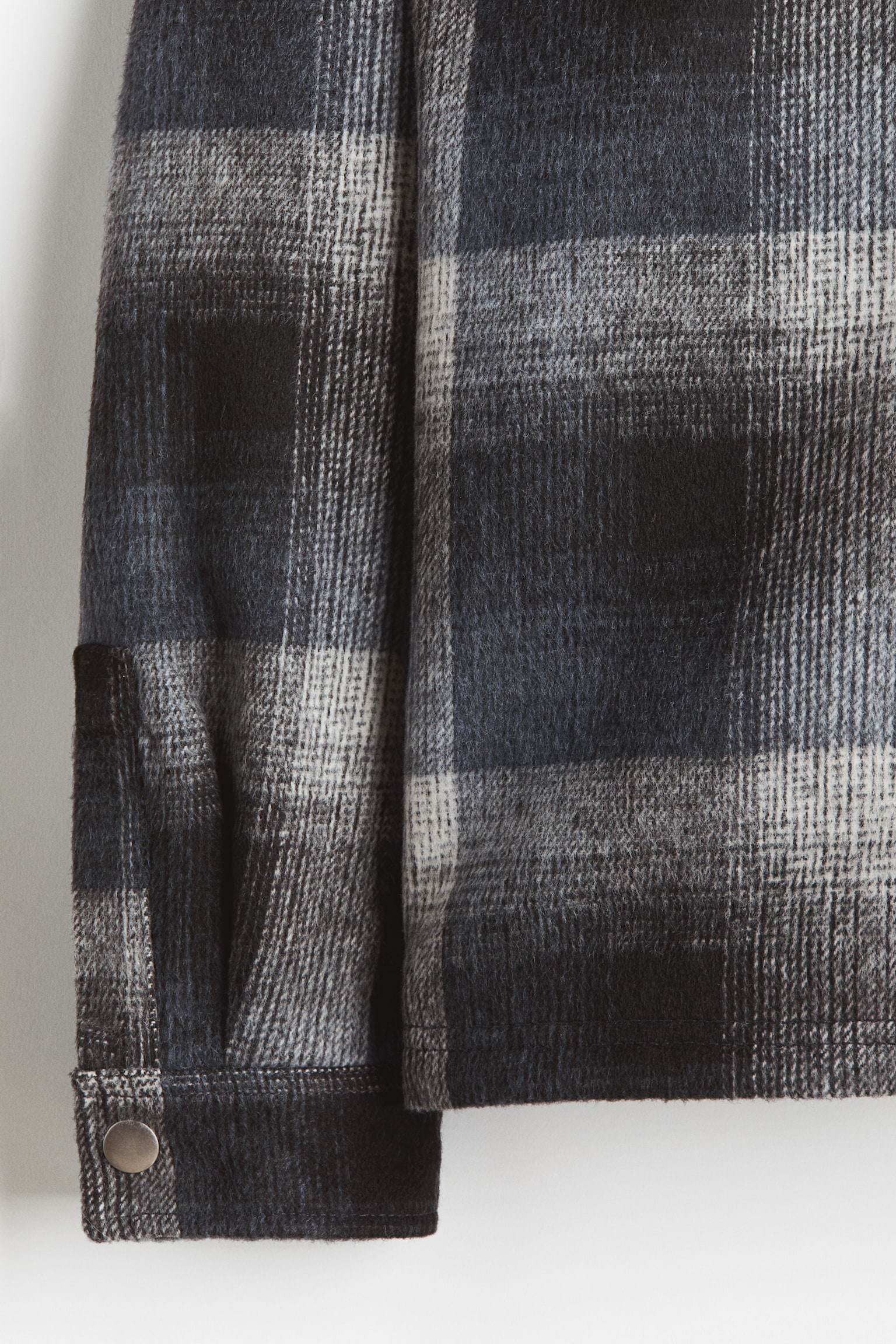 חולצת ז'קט Relaxed Fit - כחול כהה/משבצות - 3