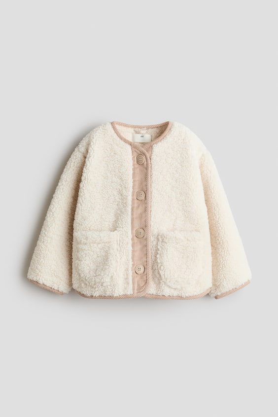 Детские куртки H&M Corduroy-Detail Teddy Fleece Jacket