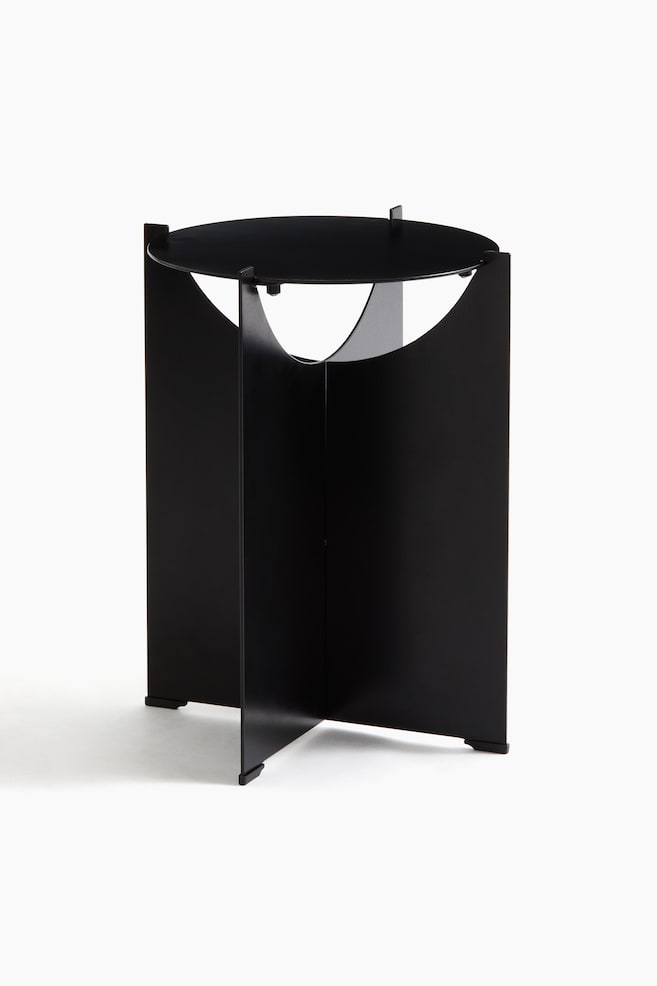 Table d'appoint en métal - Noir/Blanc - 1