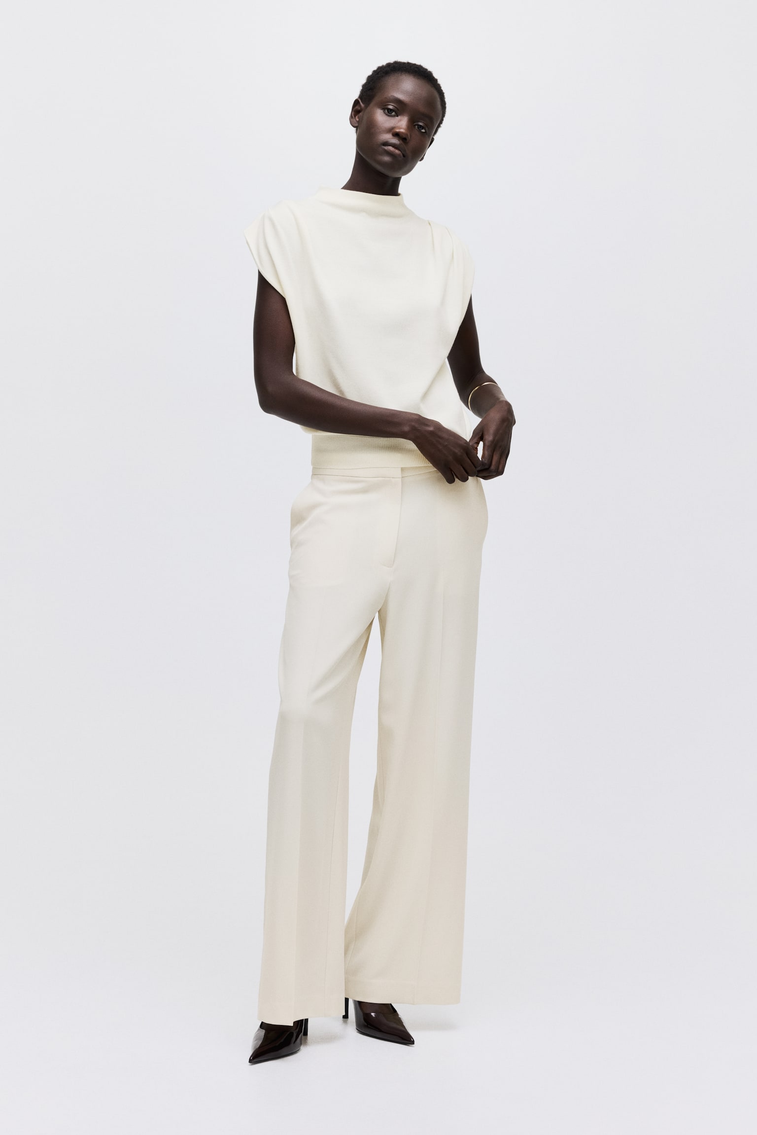 Top in maglia fine - Beige chiaro - 3