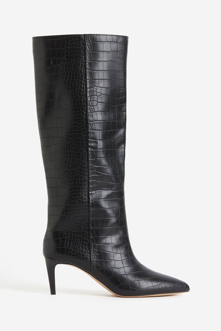 H&m Stivali Col Tacco Neri Slingback Con Cinturino E Tacco